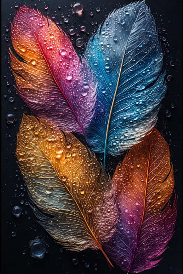 Arte de Plumas Coloridas Abstracto Vibrante 4K Fondos de pantalla