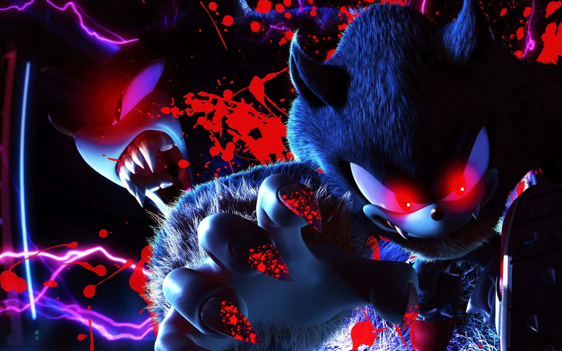 Arte de Sonic Exe en Rojo y Púrpura Fondos de pantalla