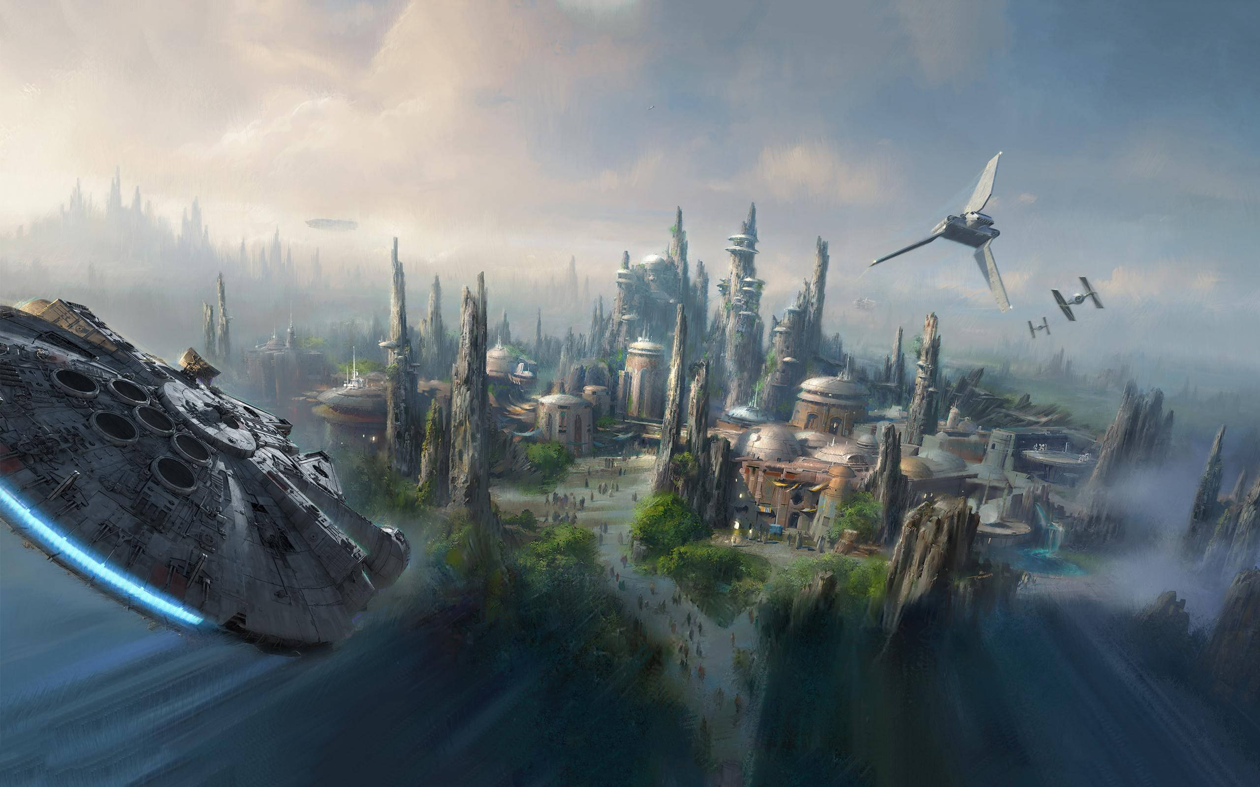 Arte de Star Wars Land Disney 4K Ultra Wide Fondos de pantalla