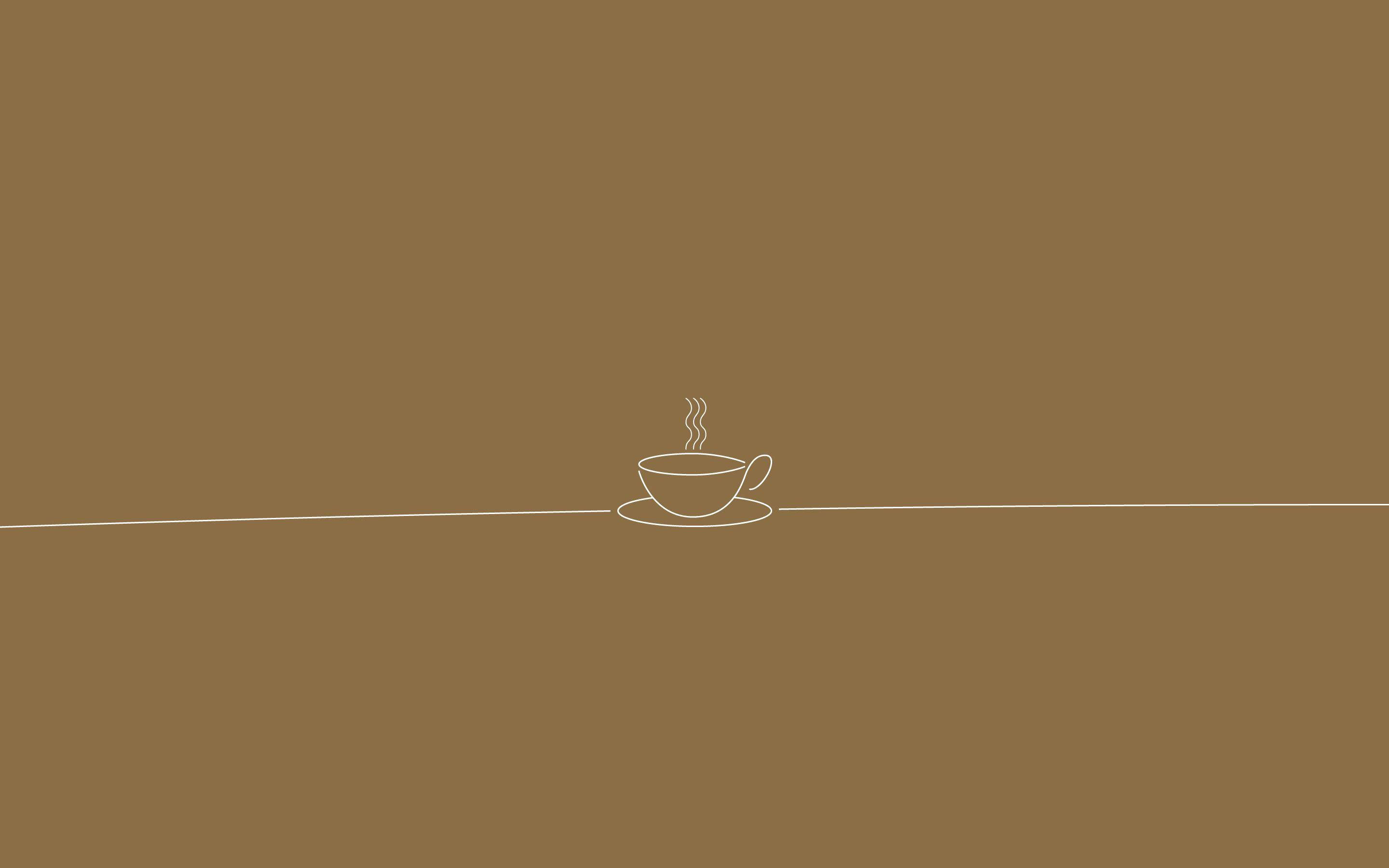 Arte de taza doodle estética marrón claro Fondos de pantalla