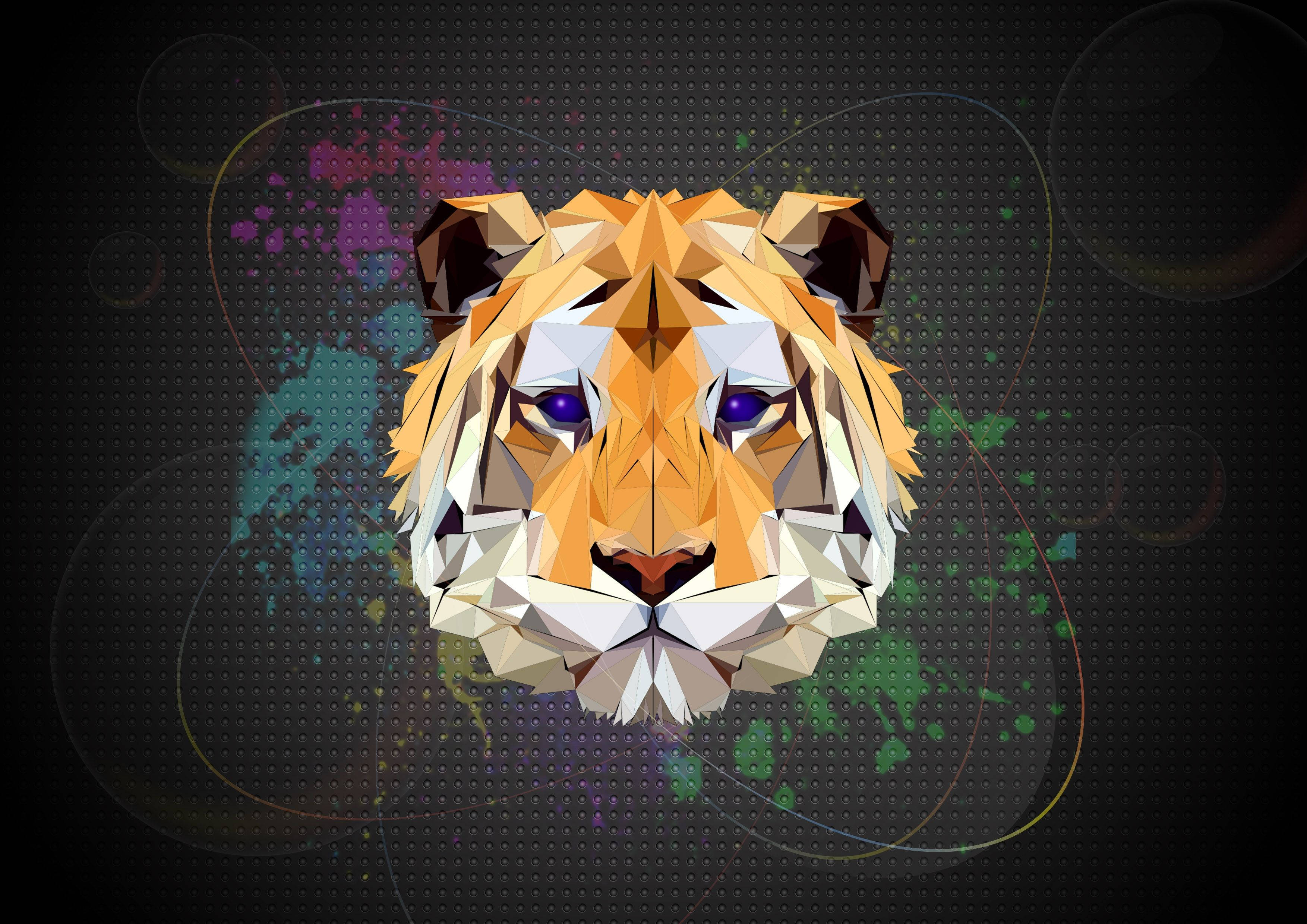Arte de tigre low poly Fondos de pantalla