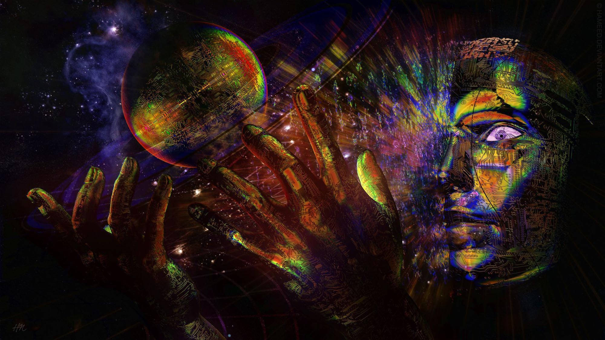 Arte de universo estético oscuro y psicodélico Fondos de pantalla