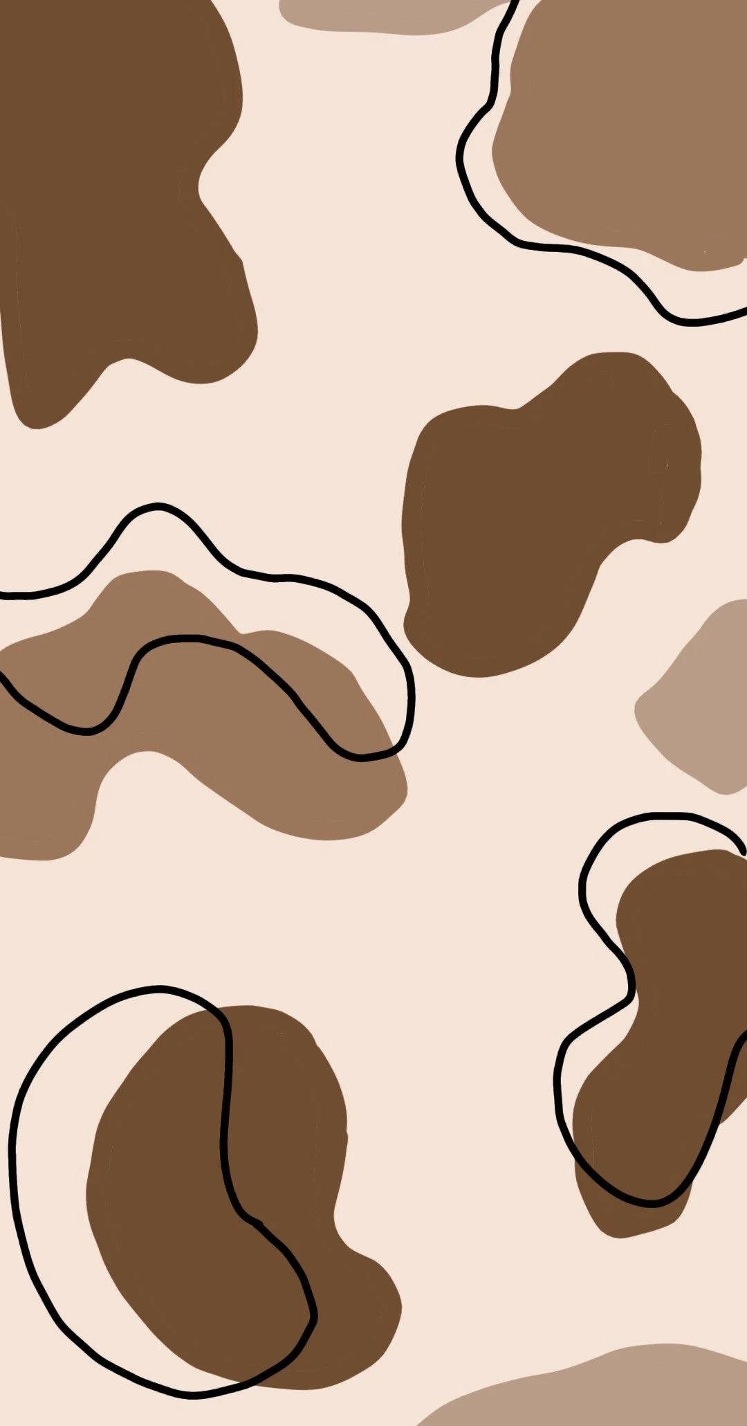 Arte de Vaca Estético en Beige y Marrón Fondos de pantalla