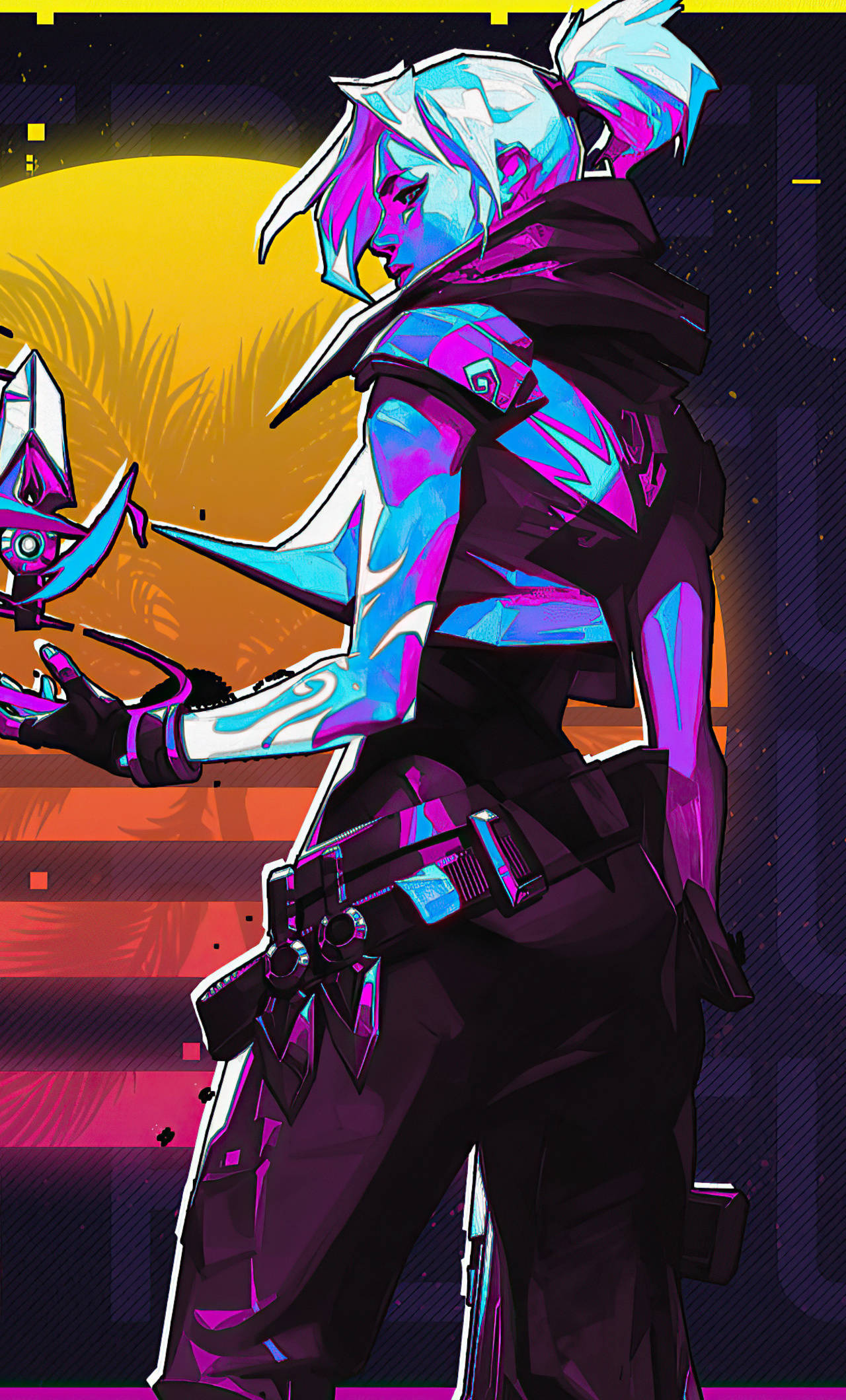 Arte de Valorant Jett con neón Fondos de pantalla