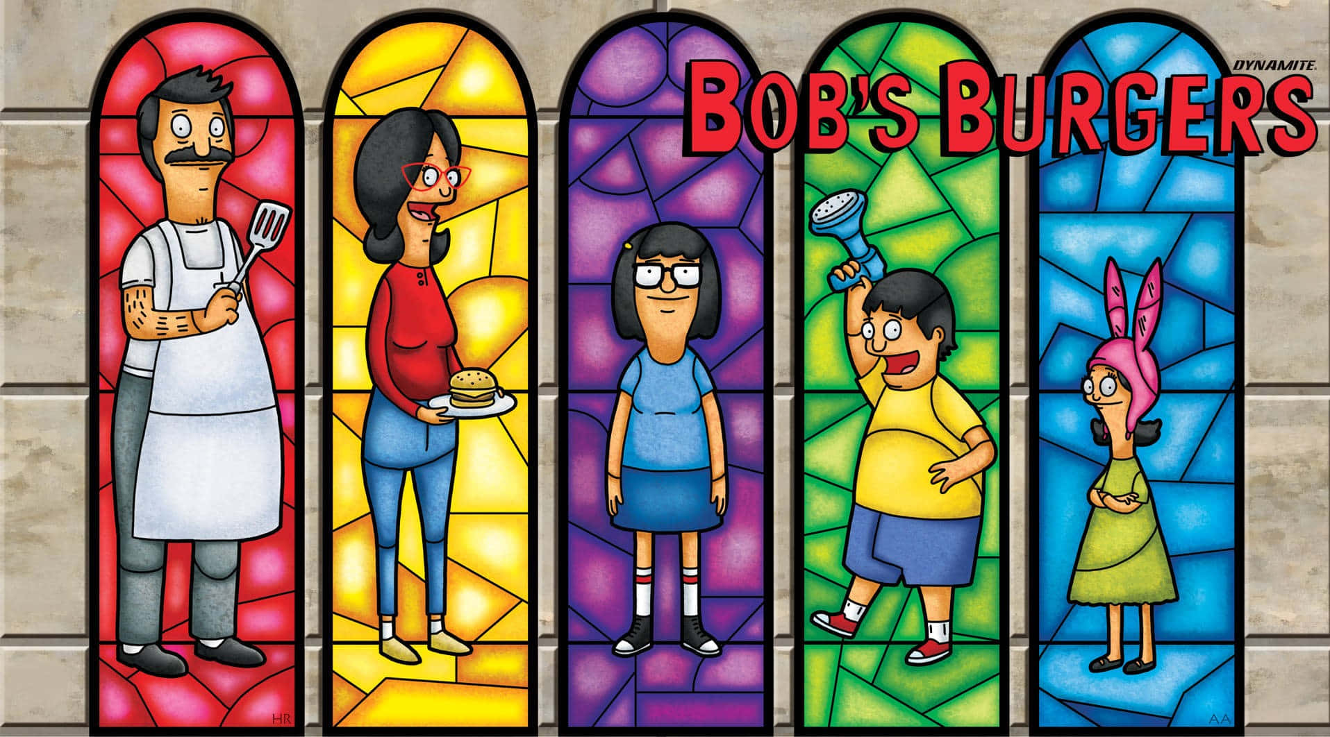 Arte de Vitral con Fondo de Bob's Burgers Fondos de pantalla