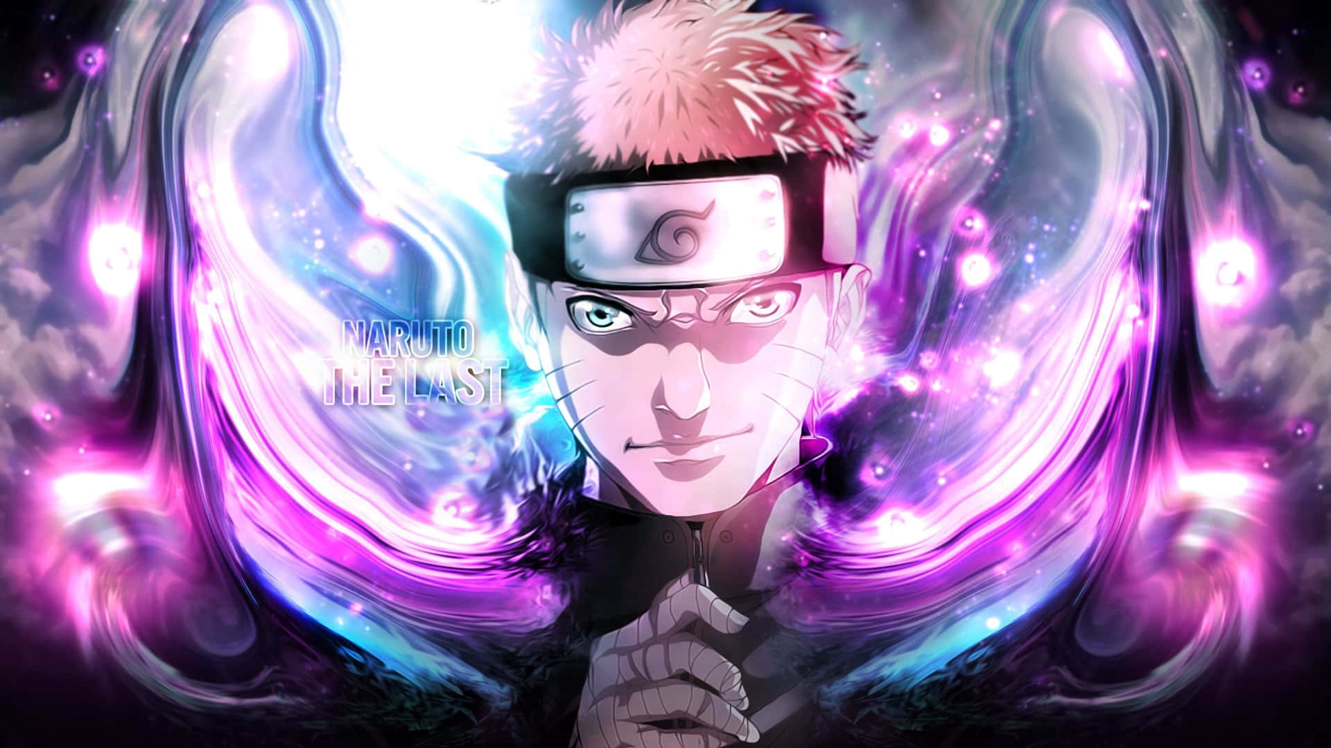 Arte digital abstracto neón púrpura de Naruto Fondos de pantalla