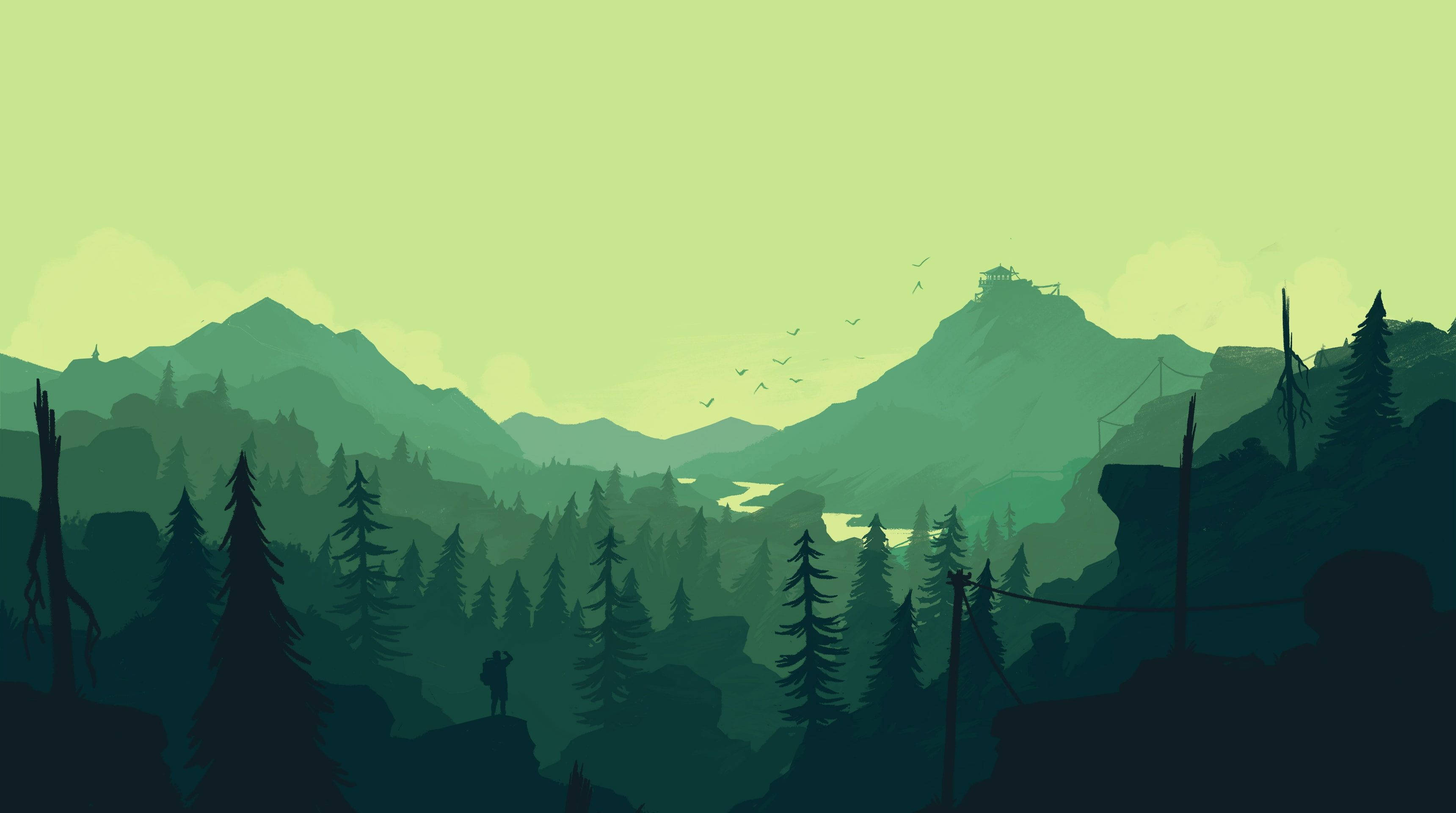 Arte Digital de Vista de Bosque Fondos de pantalla