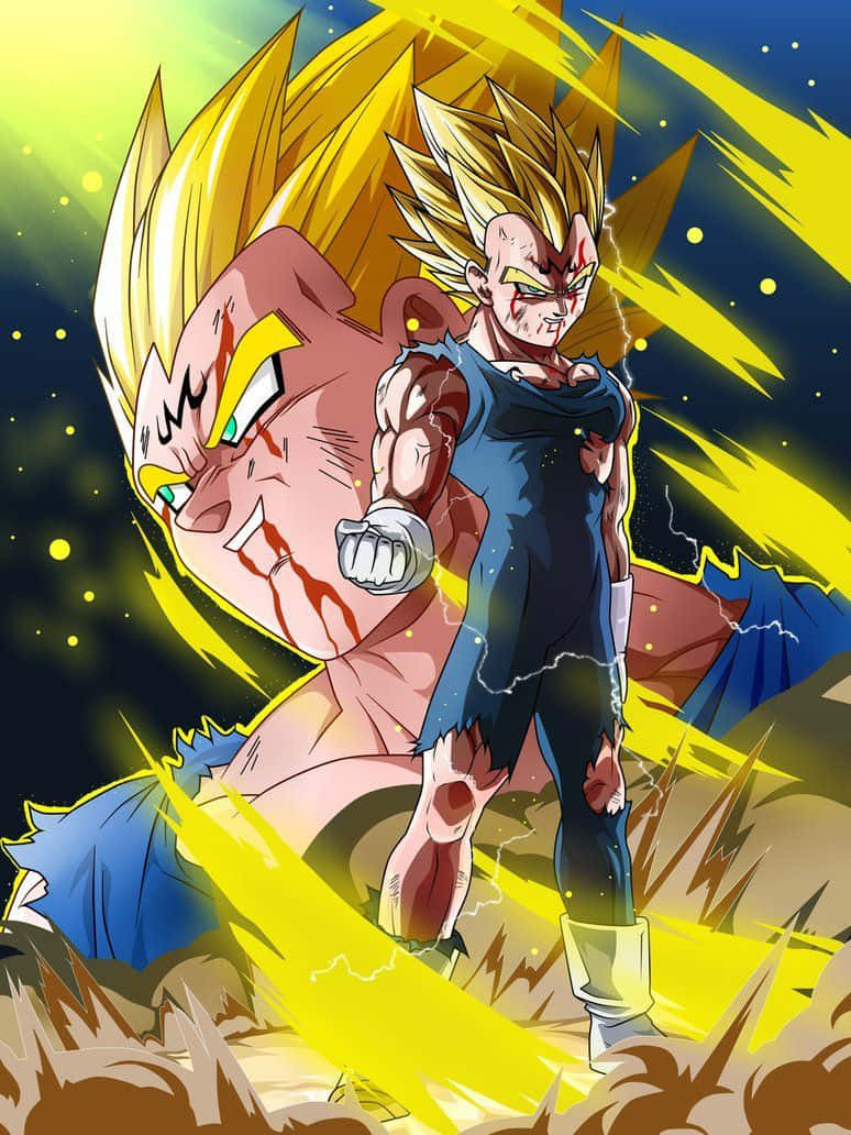 Arte digital de Majin Vegeta sonriendo de Dragon Ball Fondos de pantalla