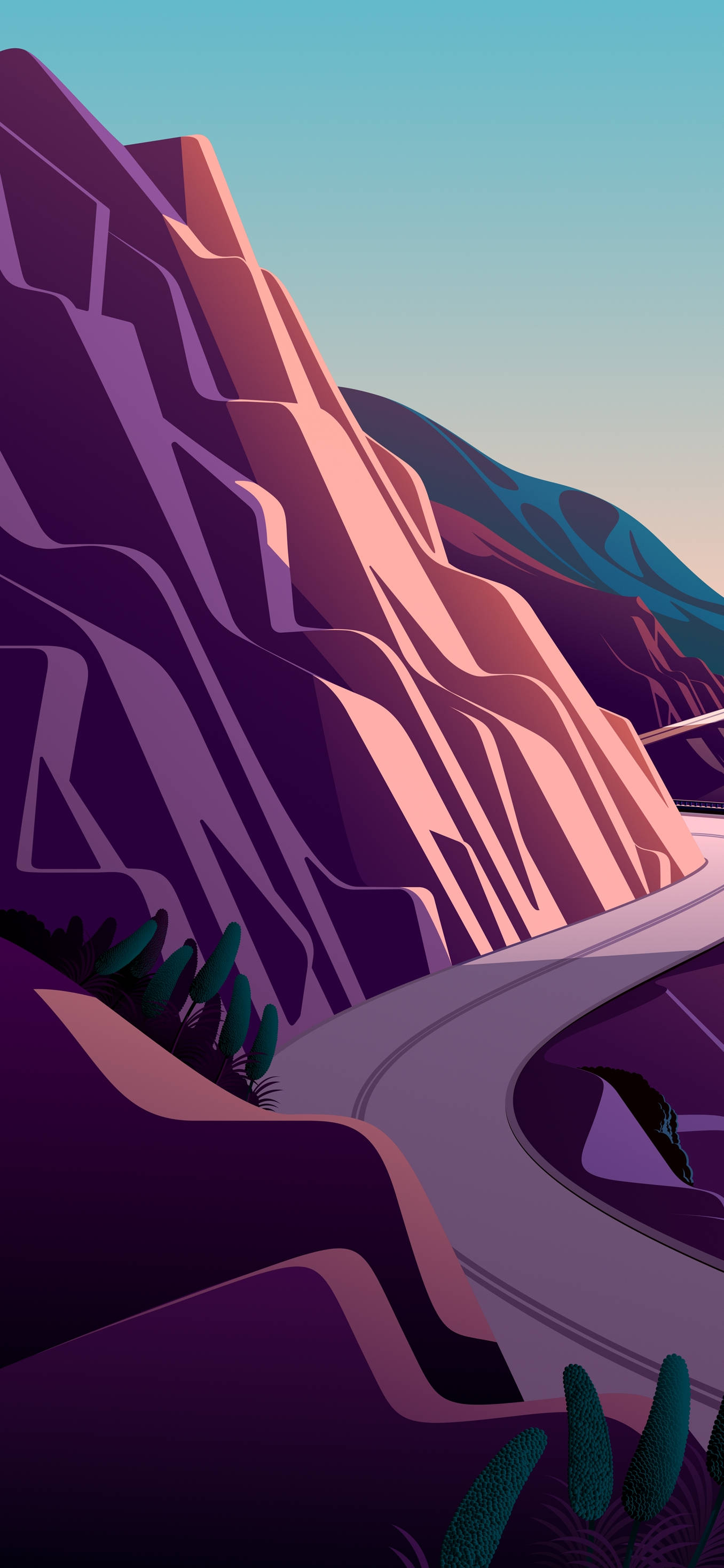 Arte digital de montaña para iPhone 12 Pro Fondos de pantalla