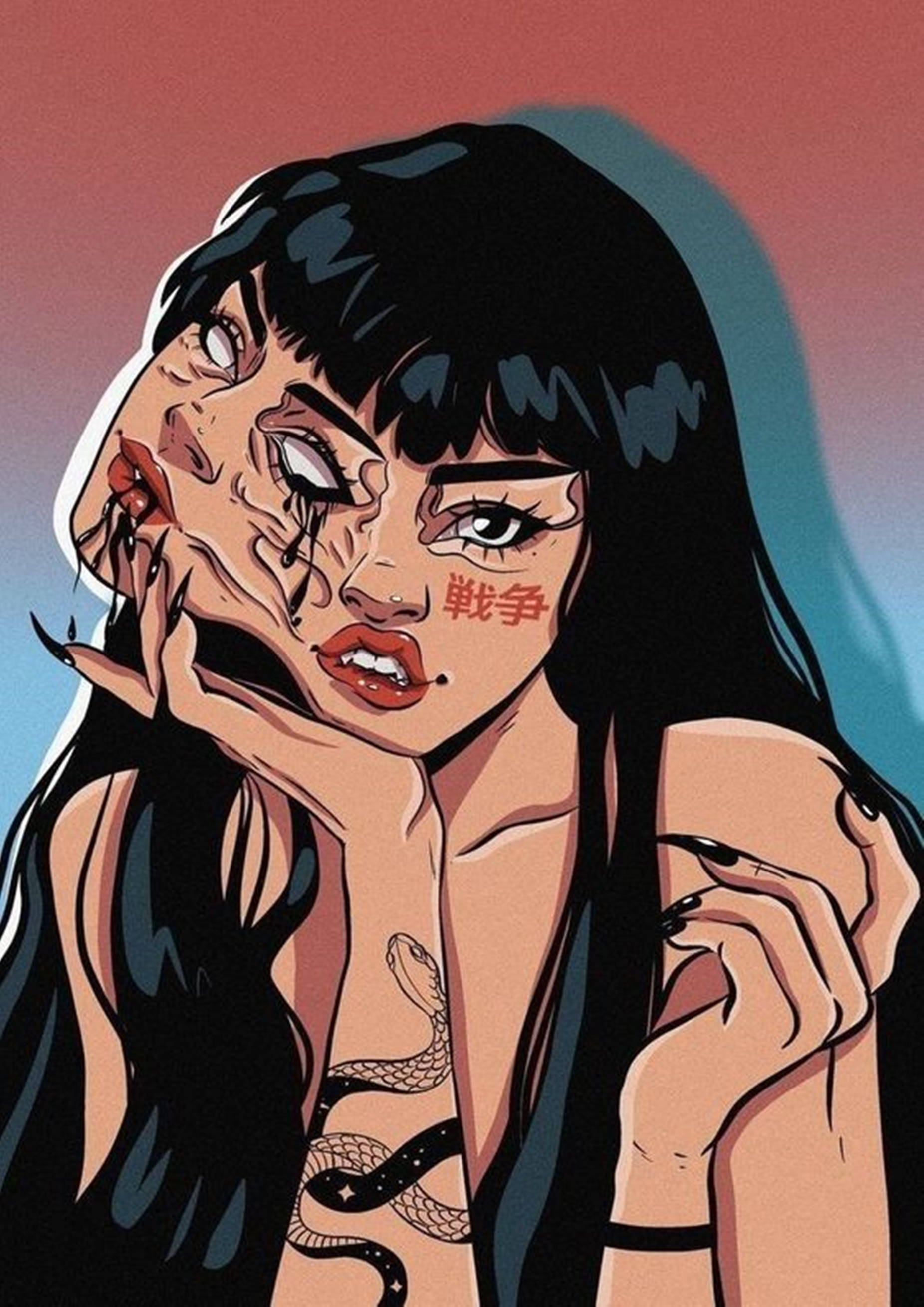 Arte Digital Grunge Estético Único y Cool para PFP Fondos de pantalla