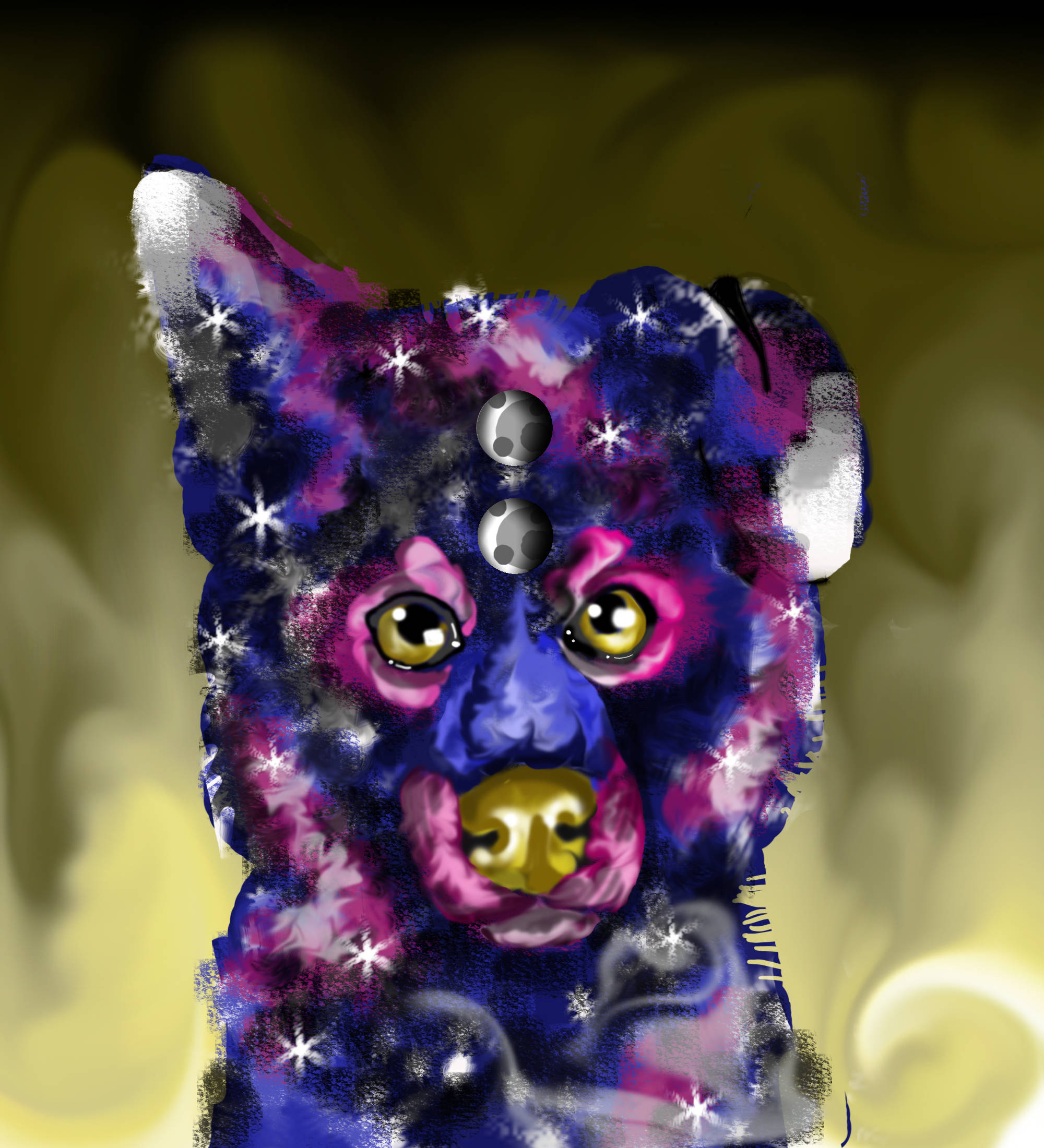 Arte Digital Pintado de Lobo Galáctico Fondos de pantalla