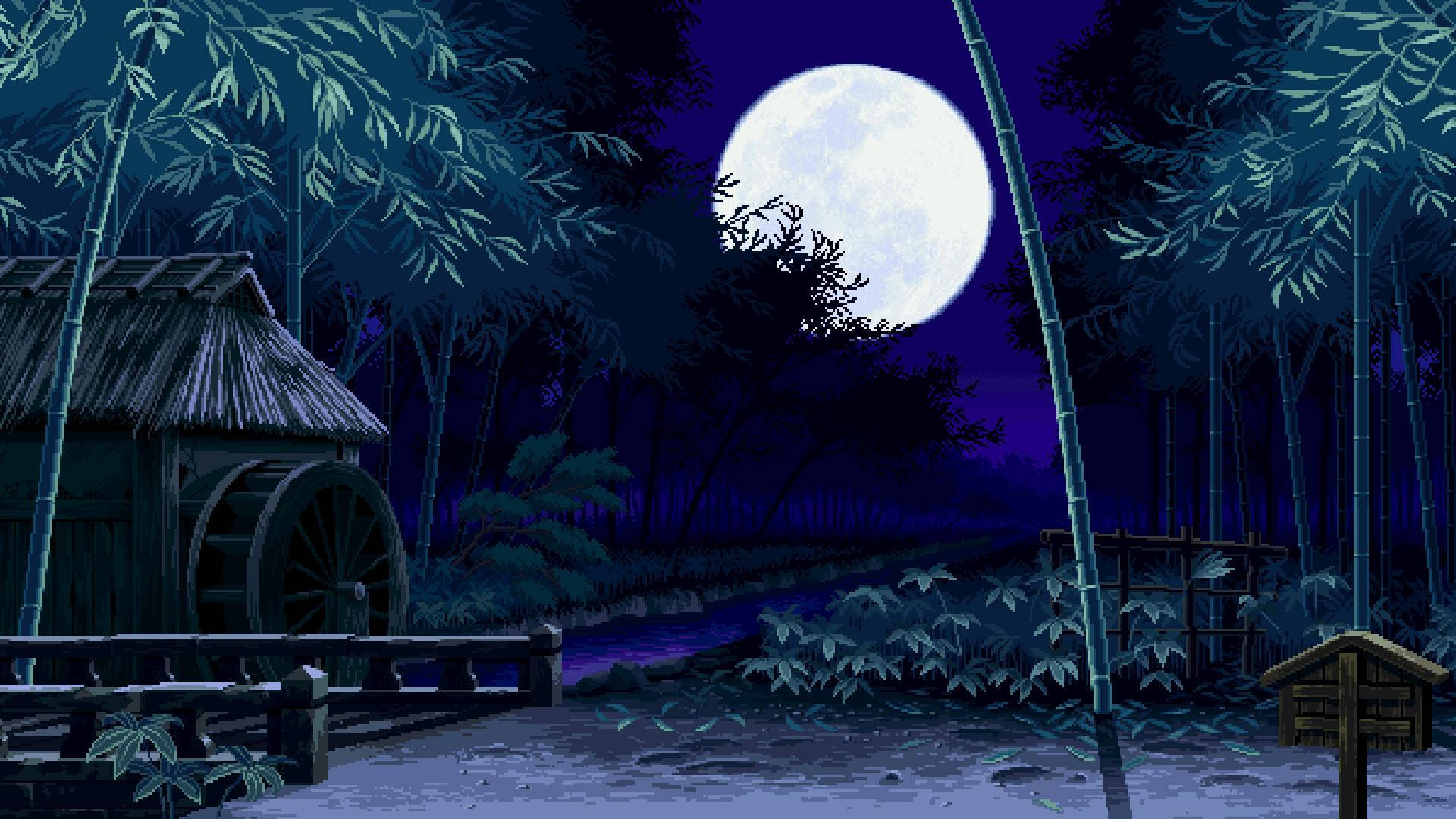 Arte Estético Bambú Nocturno Fondos de pantalla