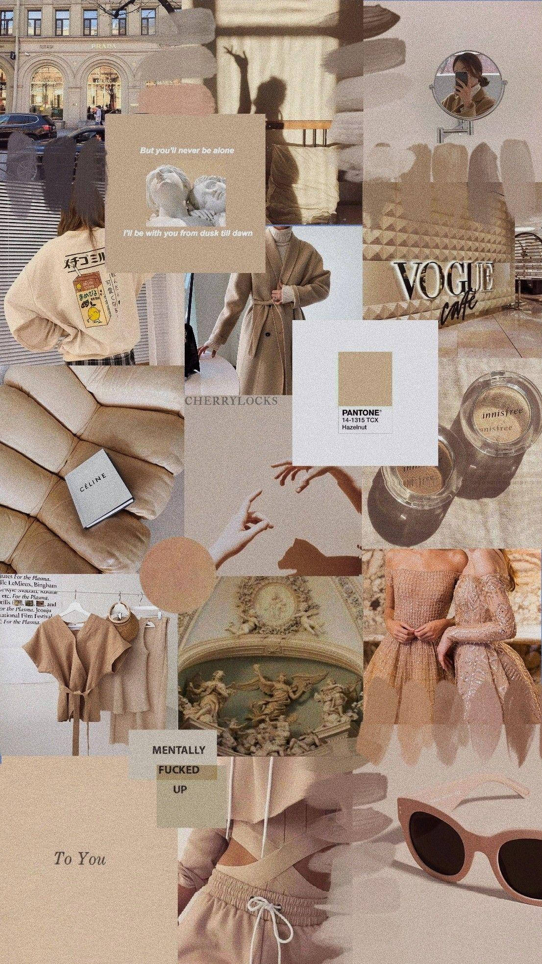 Arte Estético Beige Marrón de la Revista Vogue Fondos de pantalla