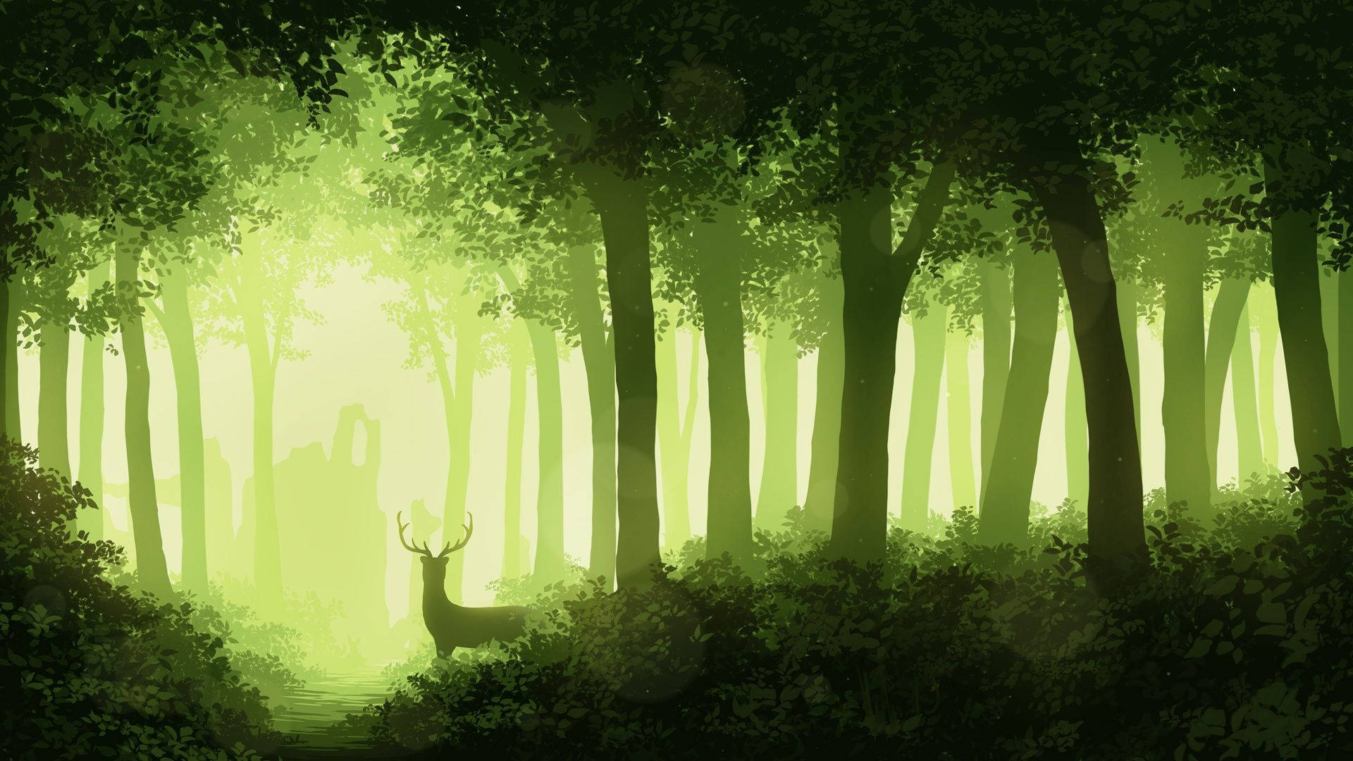 Arte Estético Bosque Ciervo Fondos de pantalla