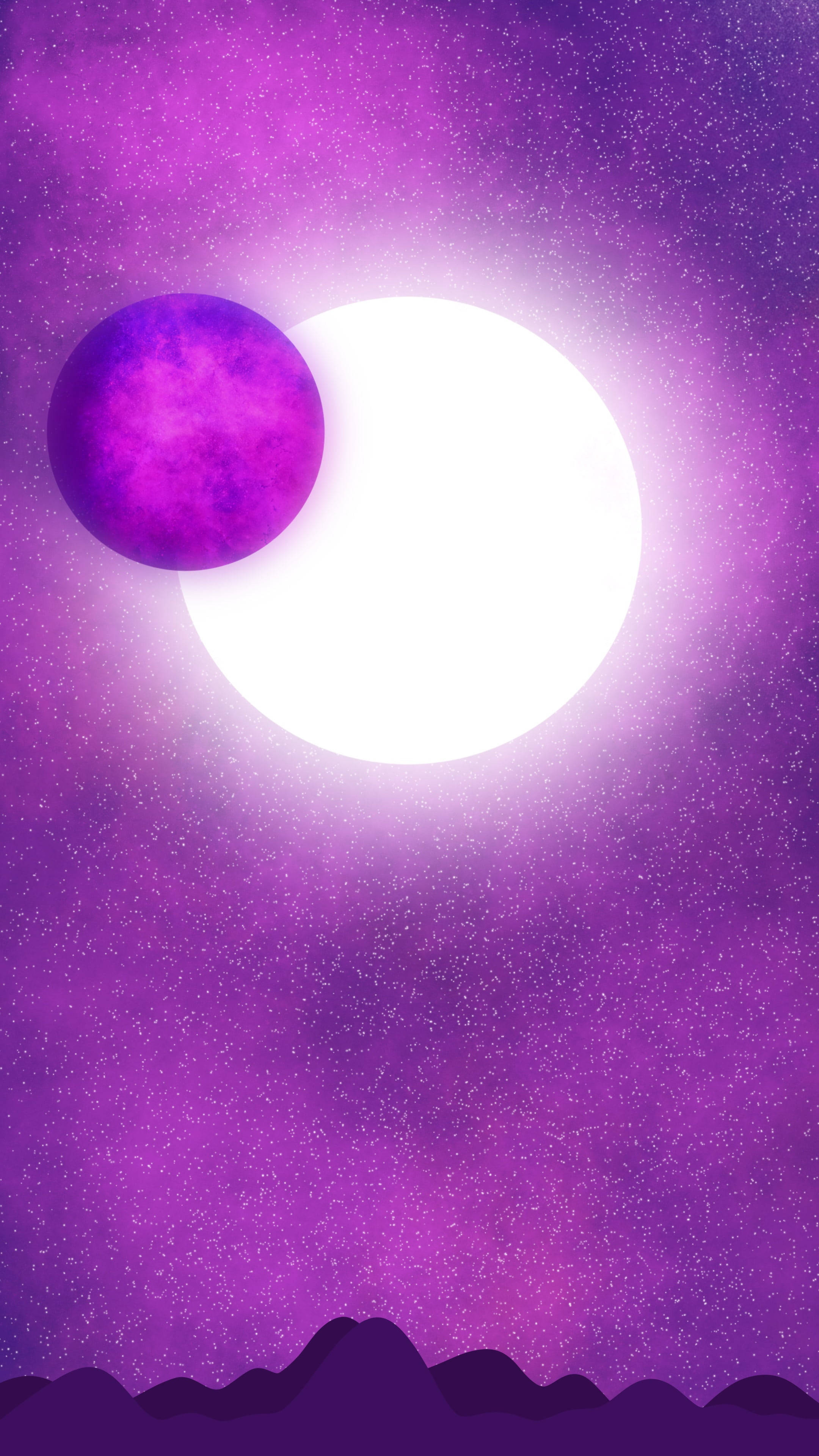 Arte estético de eclipse púrpura oscuro Fondos de pantalla