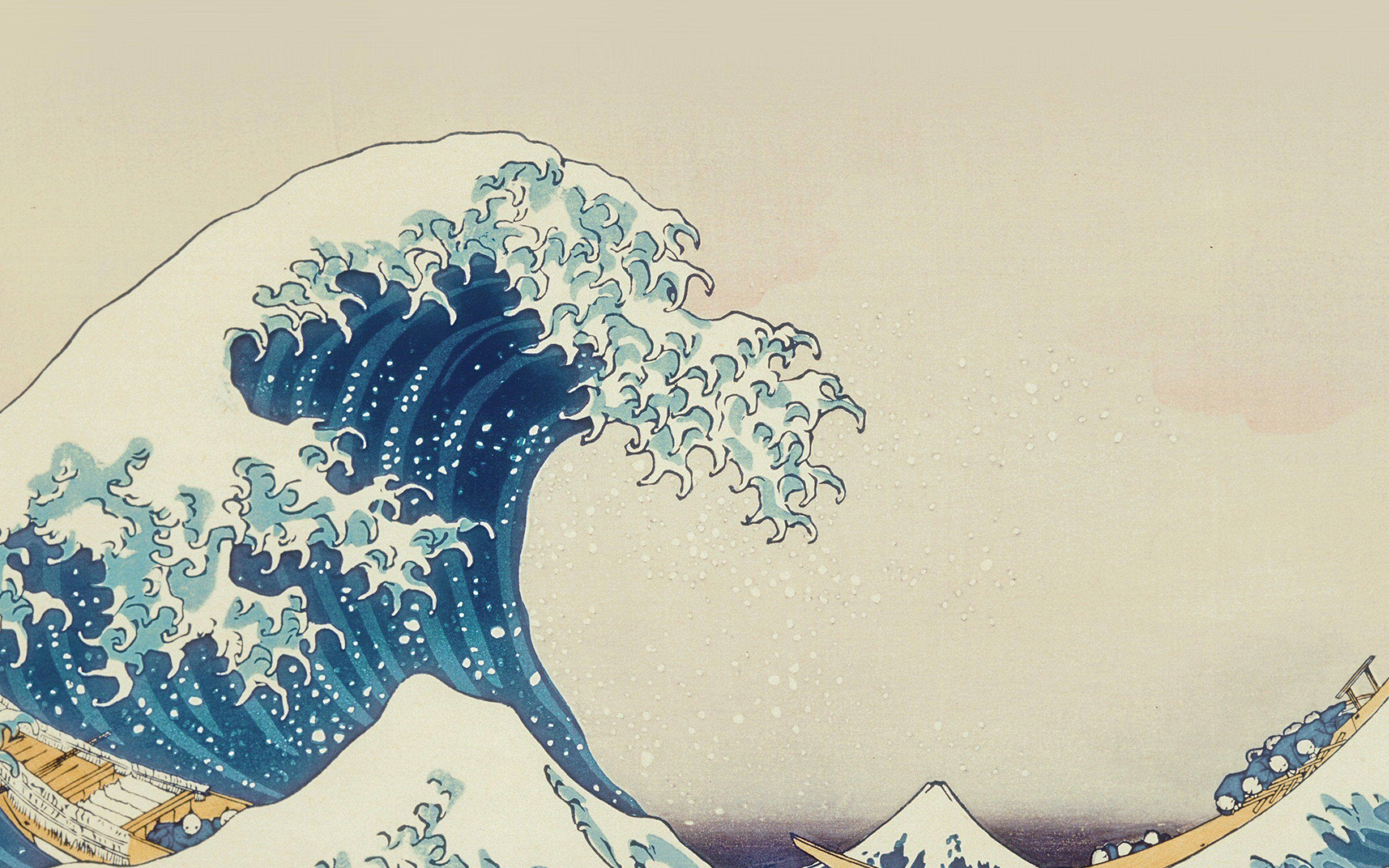 Arte estético de ola oceánica azul para MacBook Fondos de pantalla