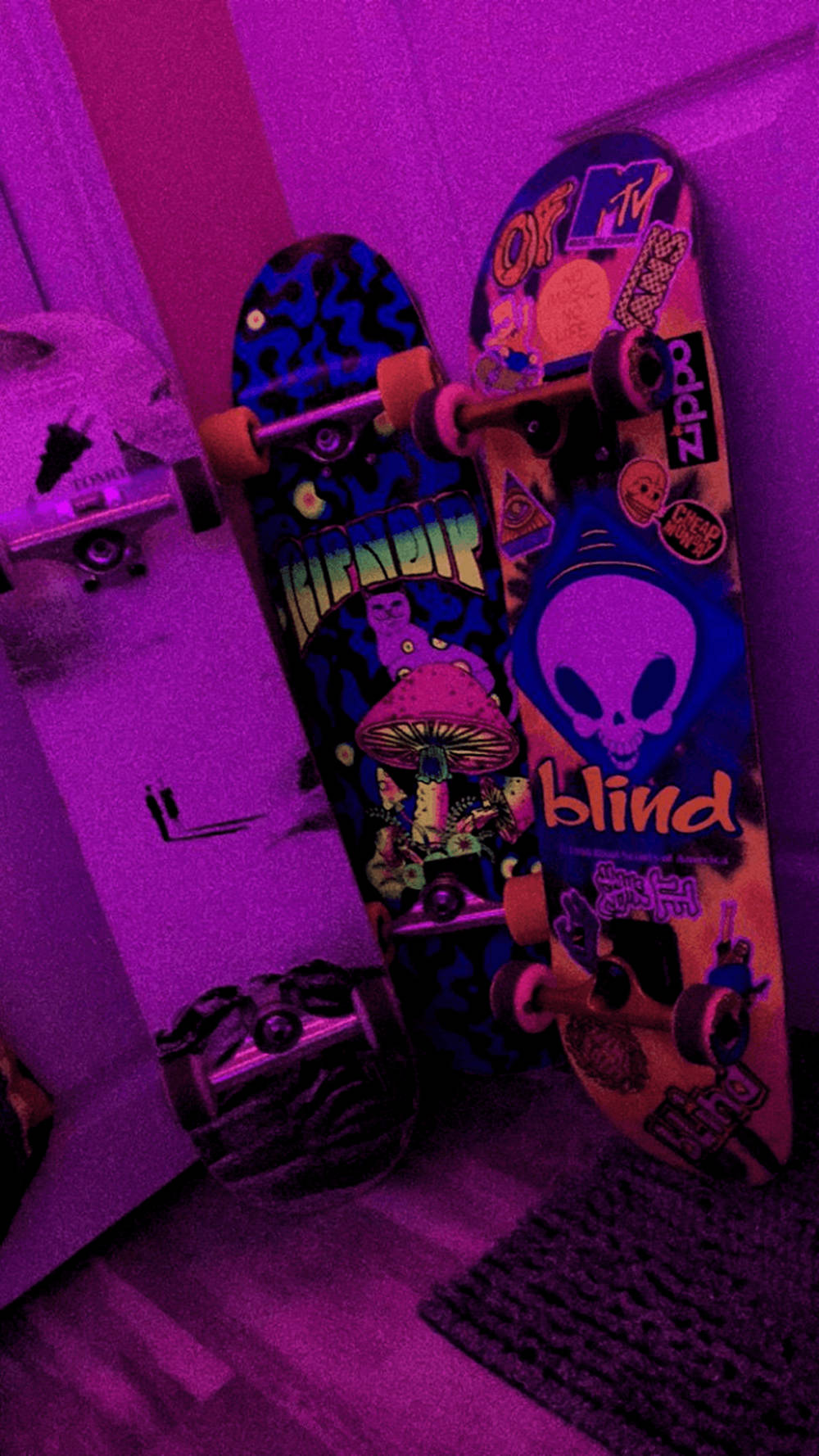 Arte estético de patineta púrpura Fondos de pantalla