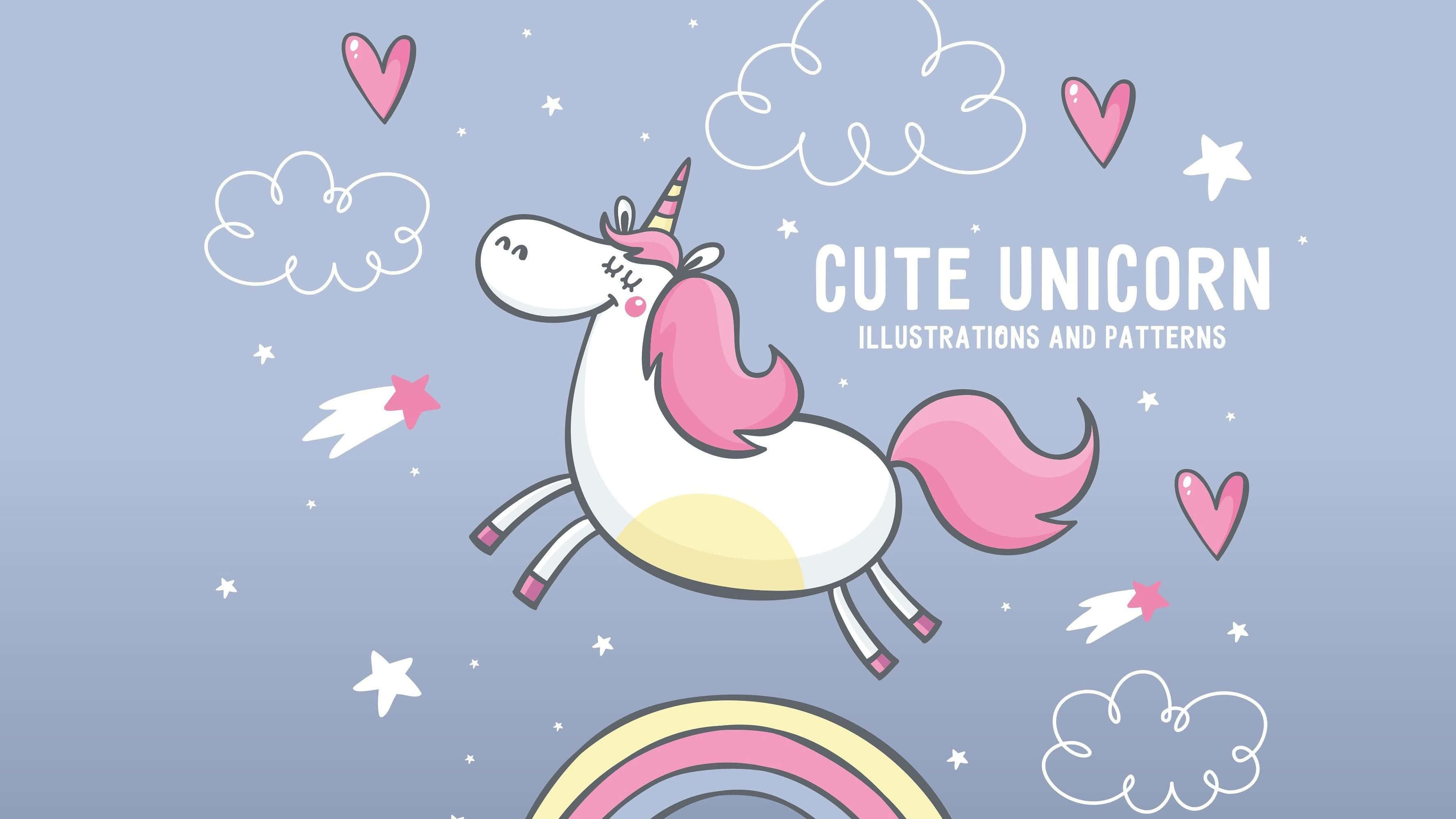 Arte estético de unicornio para niños Fondos de pantalla