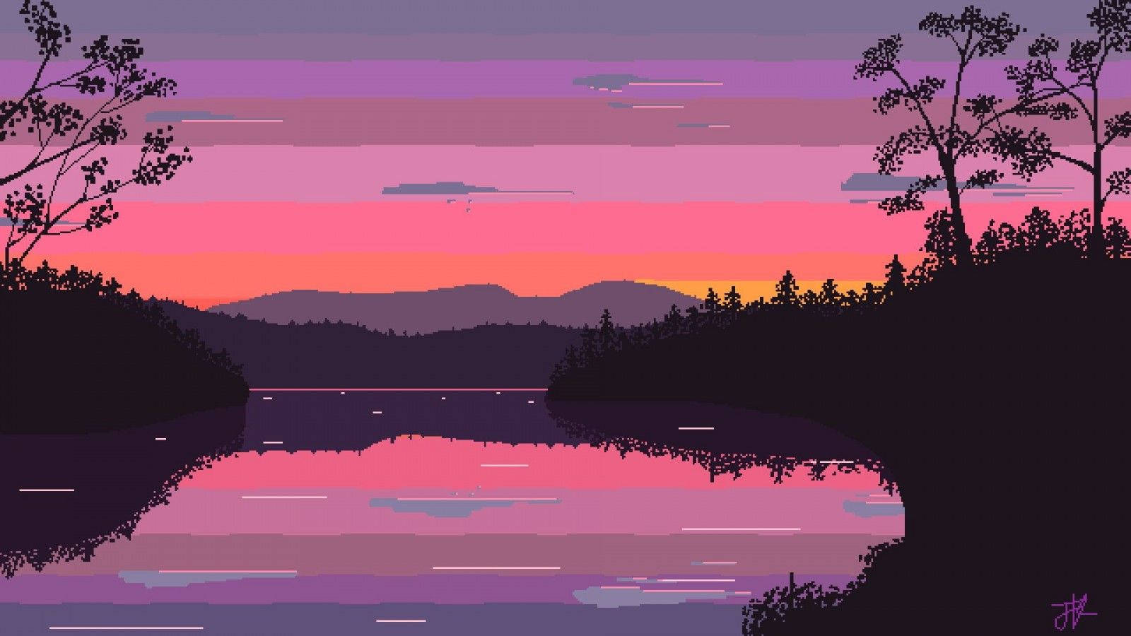 Arte Estético Lago Rosa Fondos de pantalla
