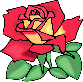 Arte estilizado de rosa roja y amarilla Fondos de pantalla