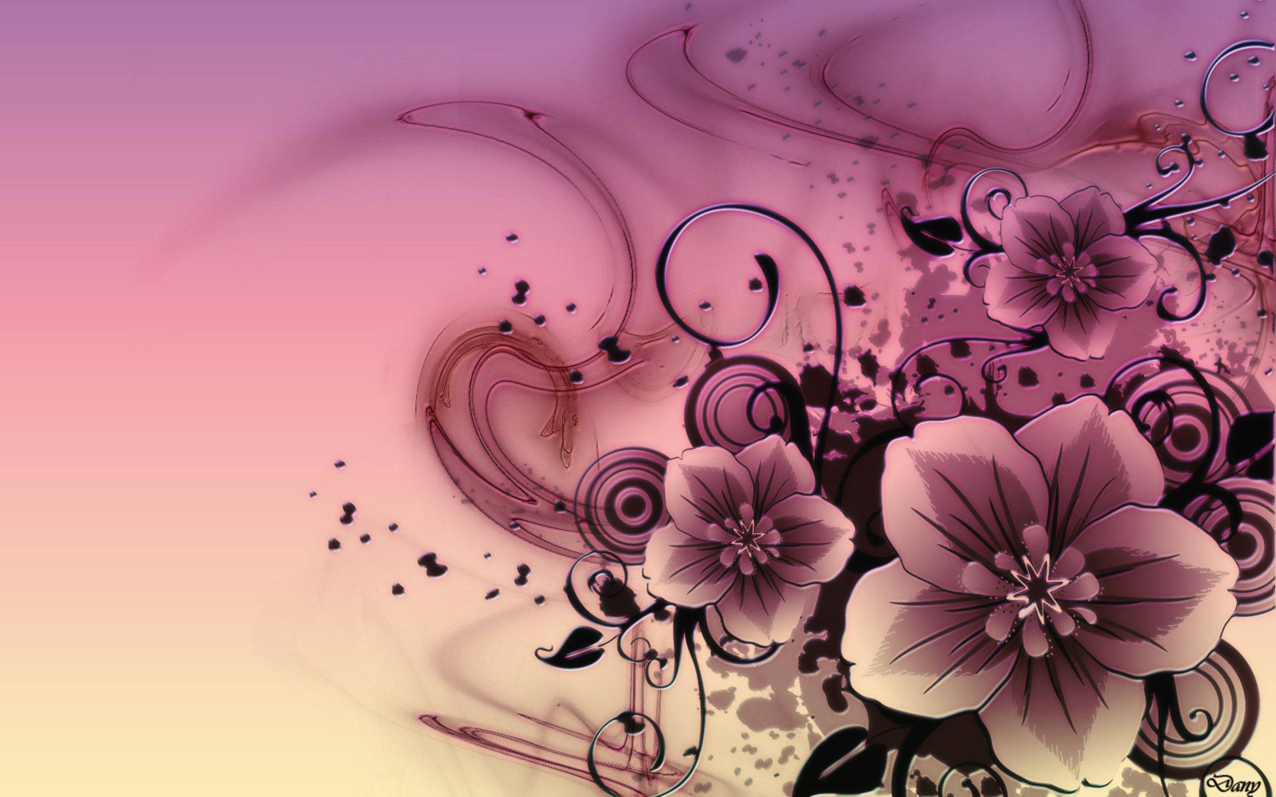 Arte Floral Básico Rosa Fondos de pantalla