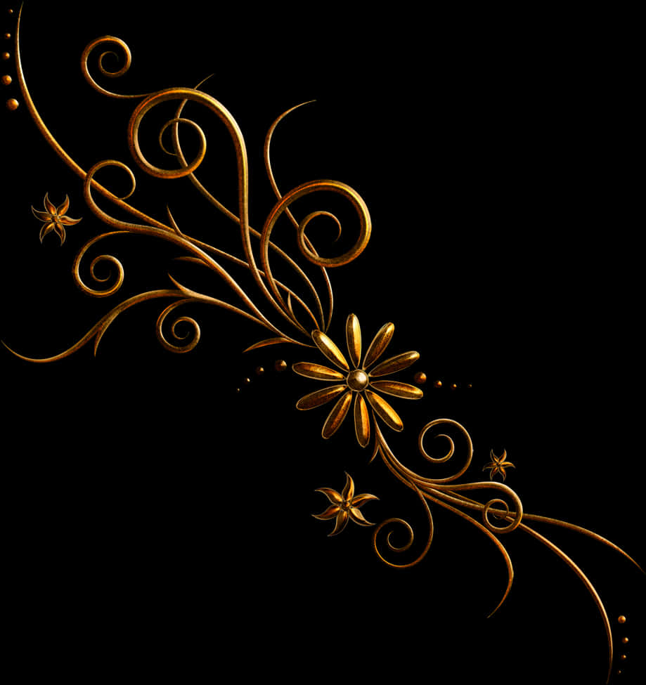 Arte Floral Dorado Fondos de pantalla