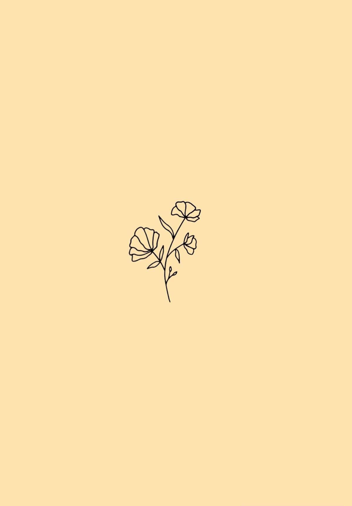 Arte floral minimalista con patrón Fondos de pantalla