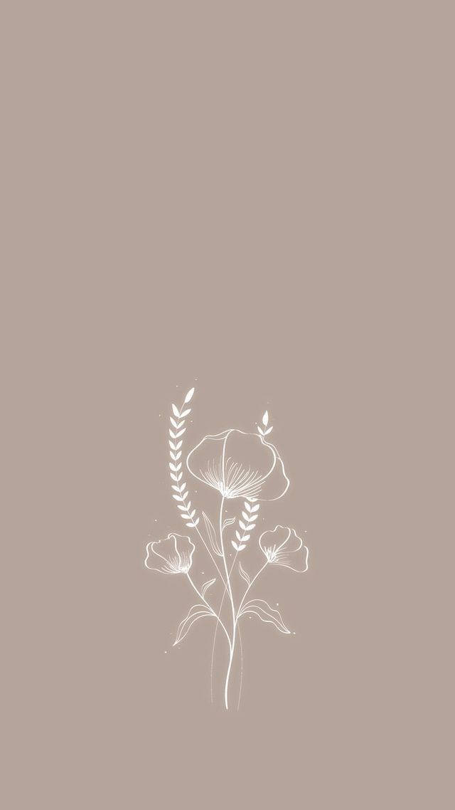 Arte floral neutral para iPhone Fondos de pantalla