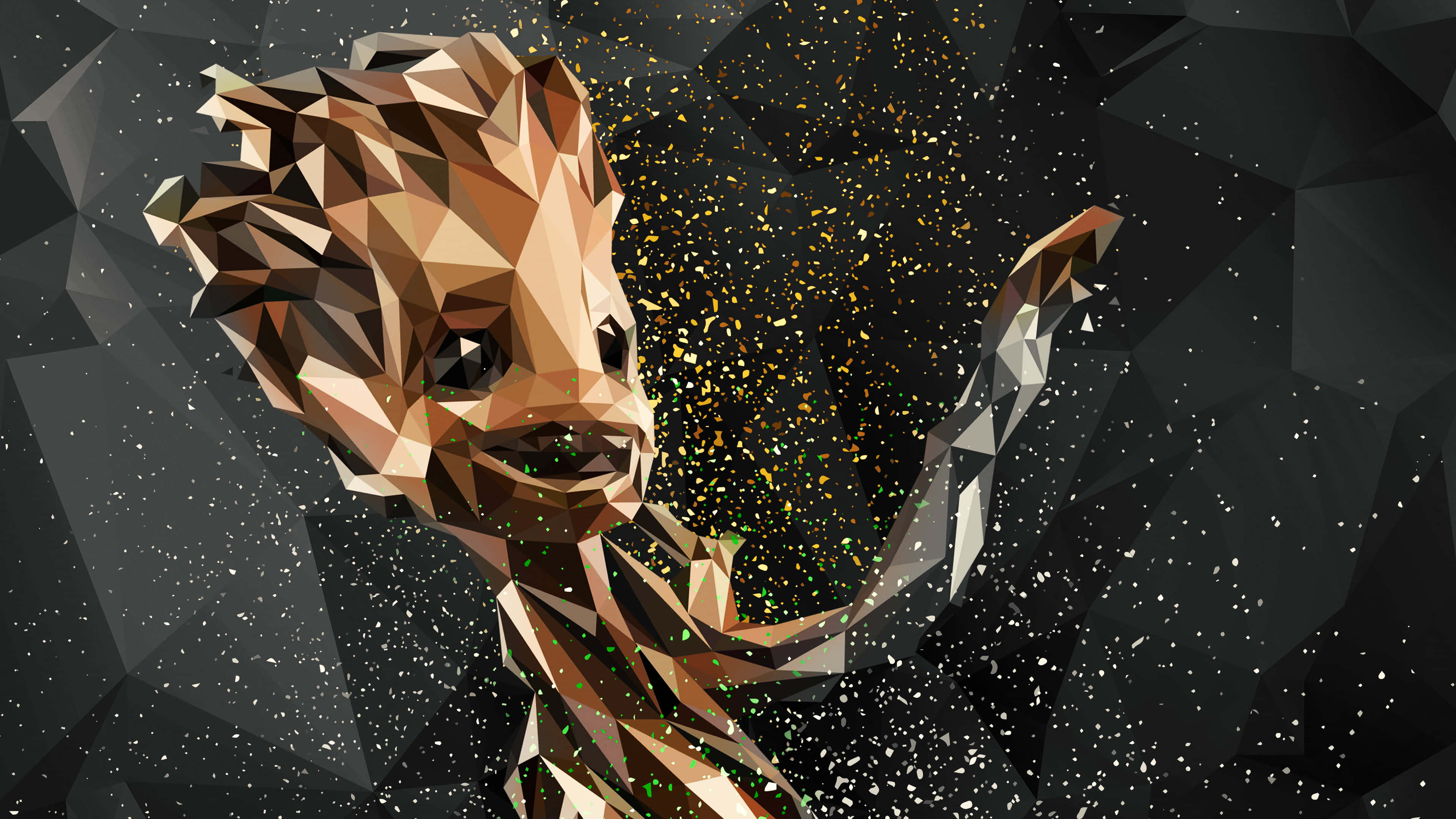 Arte Geométrico Genial de Baby Groot Fondos de pantalla