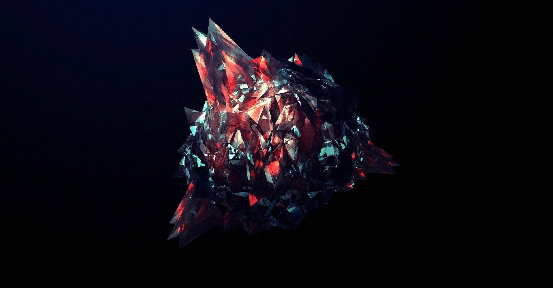 Arte Geométrico de Lobo Galaxia Roja Fondos de pantalla