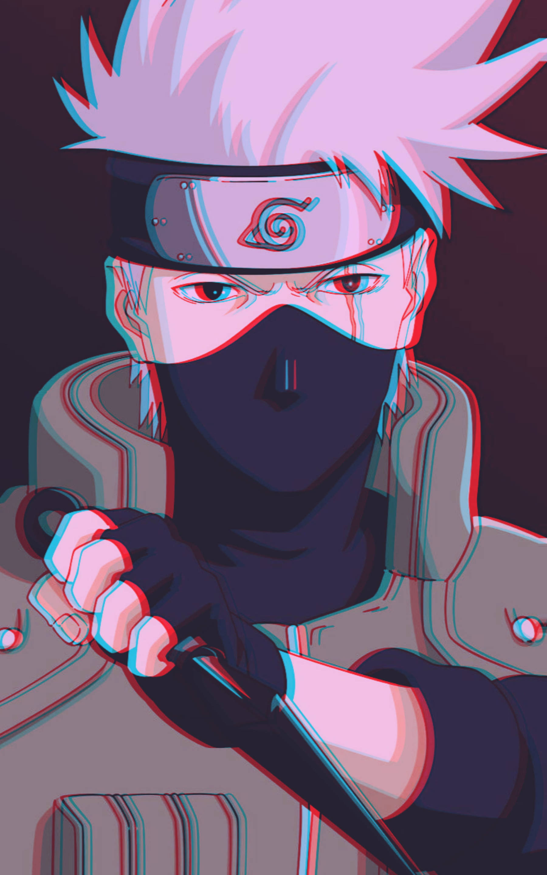 Arte glitch de Kakashi genial Fondos de pantalla