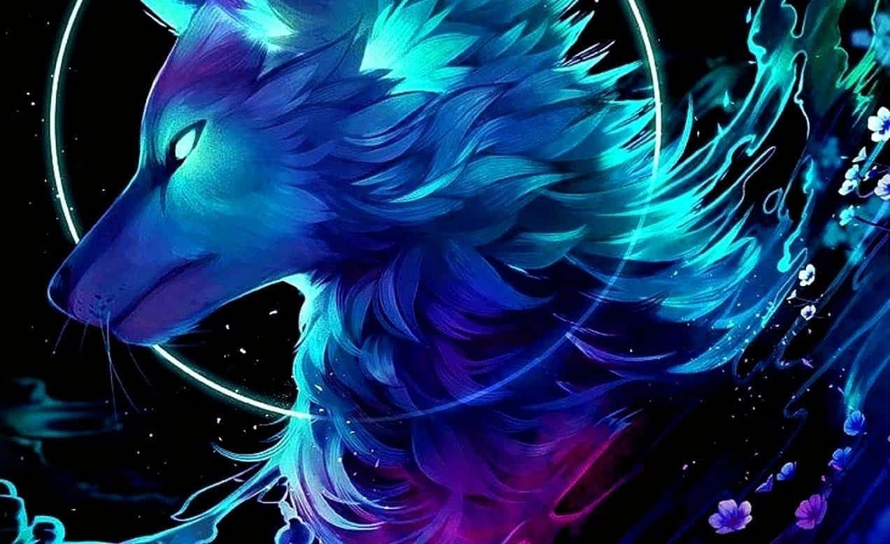 Arte gráfico de lobo azul genial Fondos de pantalla