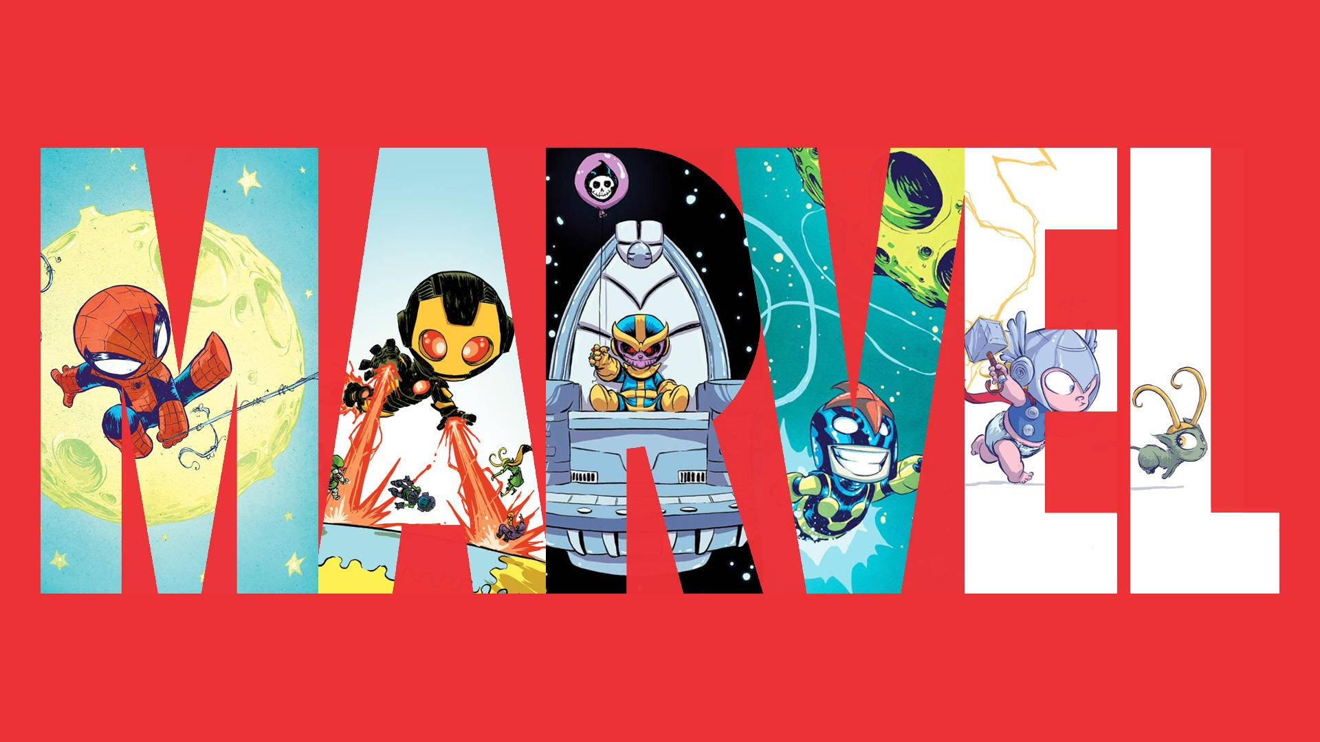 Arte lindo de Marvel en el logotipo Fondos de pantalla