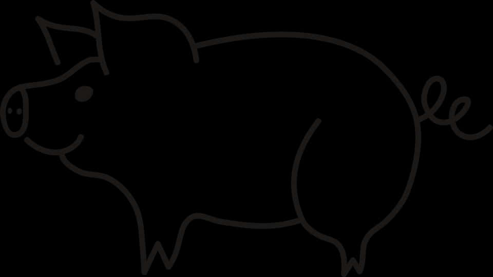 Arte lineal simple de un cerdo Fondos de pantalla