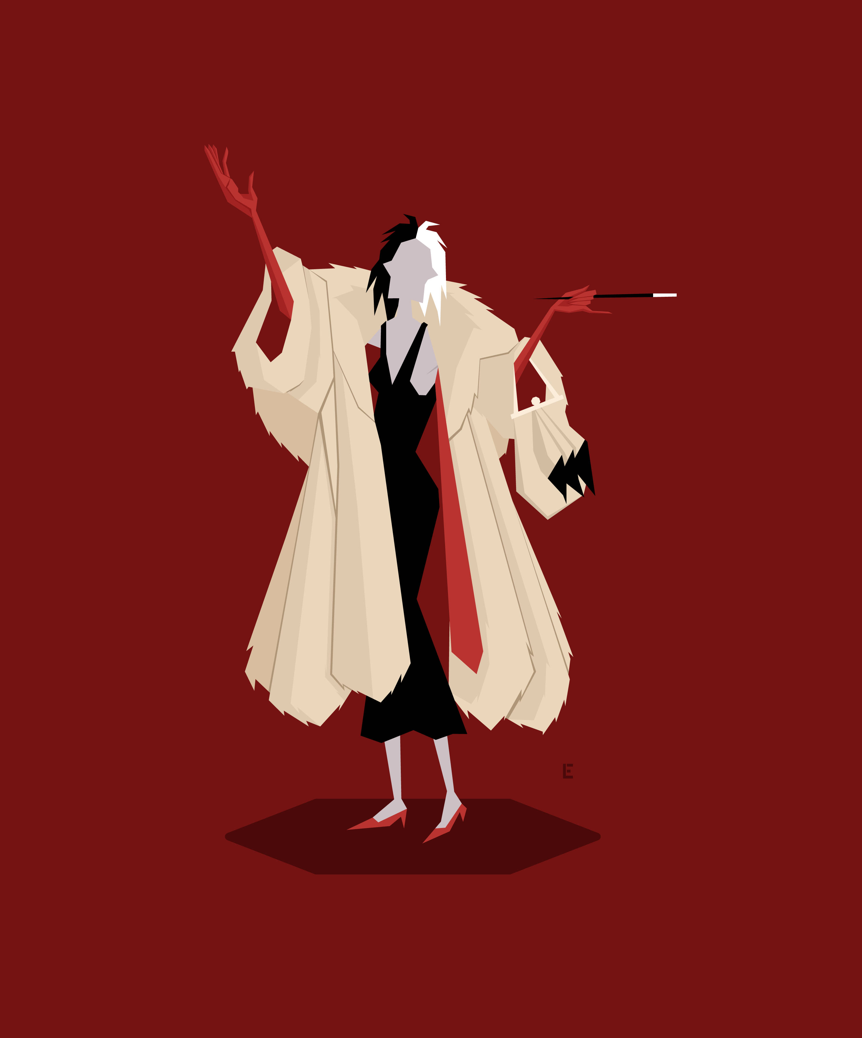 Arte Minimalista de Cruella Fondos de pantalla