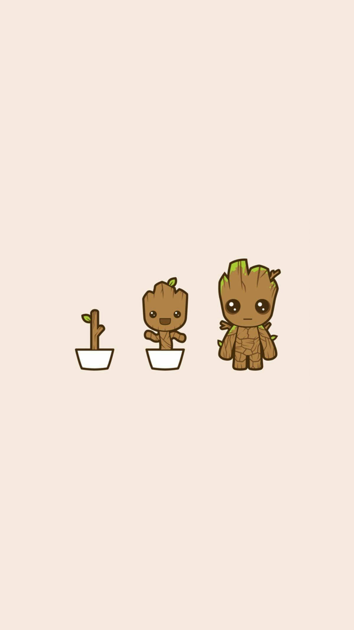 Arte Minimalista de Groot 4K Marvel iPhone Fondos de pantalla