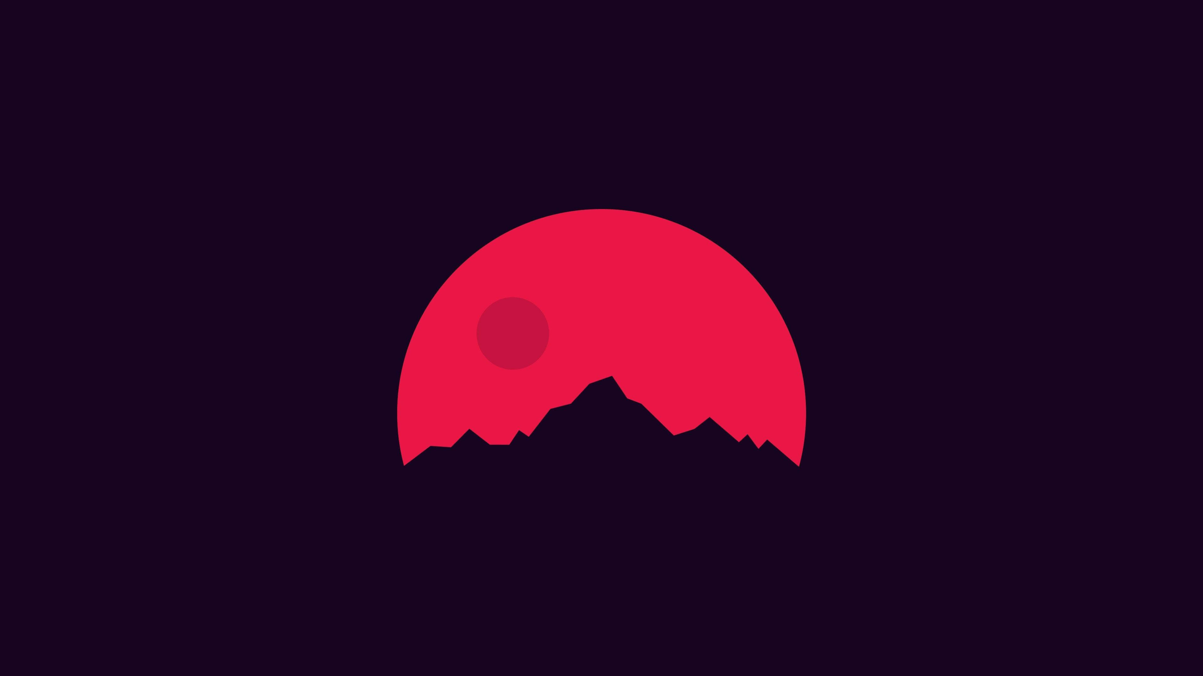 Arte minimalista de luna roja sangre para laptop Fondos de pantalla