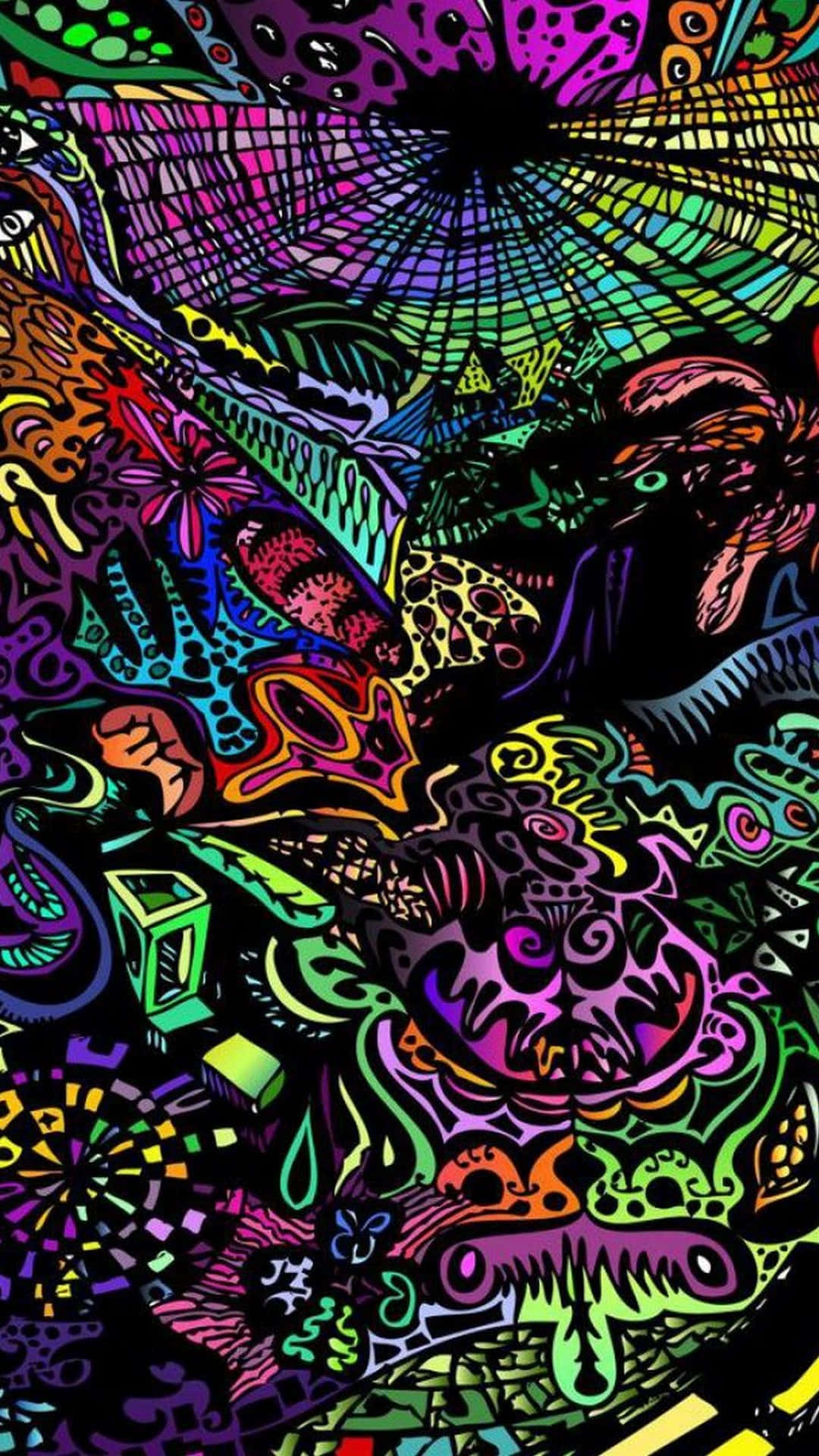 Arte neón colorido para iPhone Fondos de pantalla
