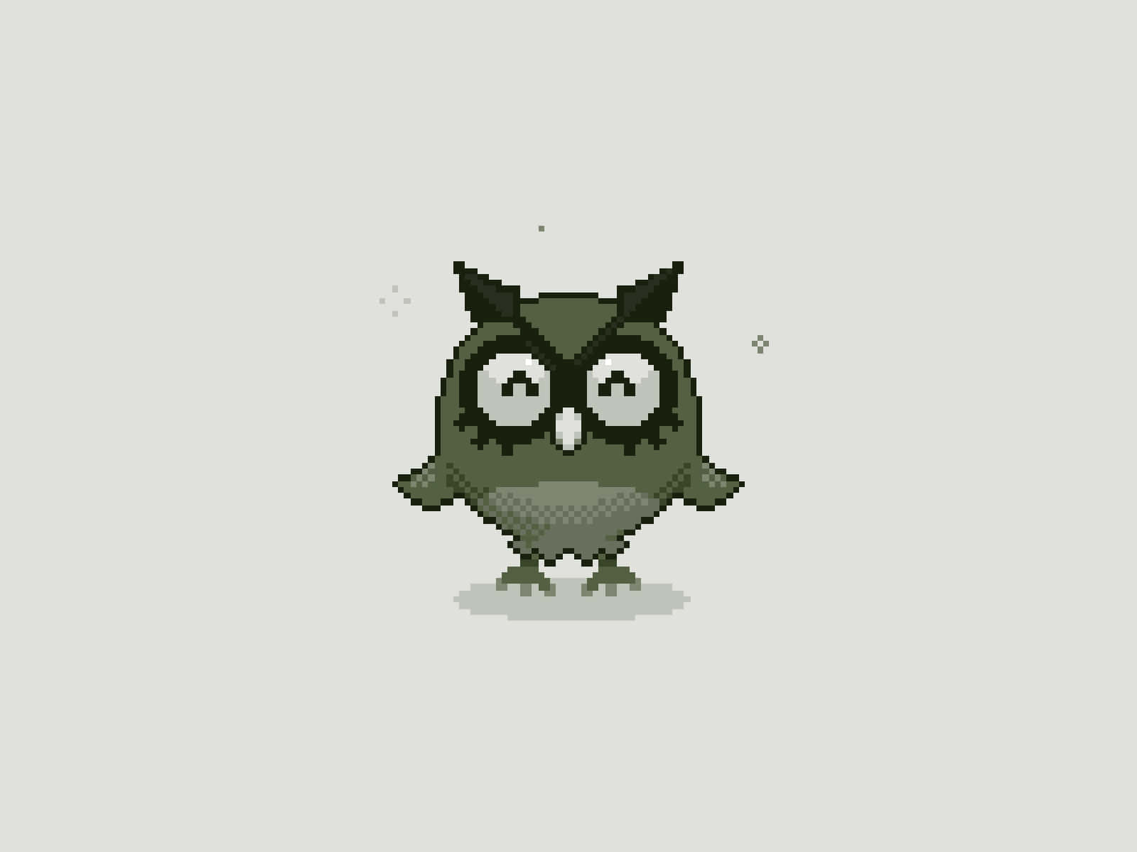Arte pixel monocromático de Hoothoot Pokémon Fondos de pantalla