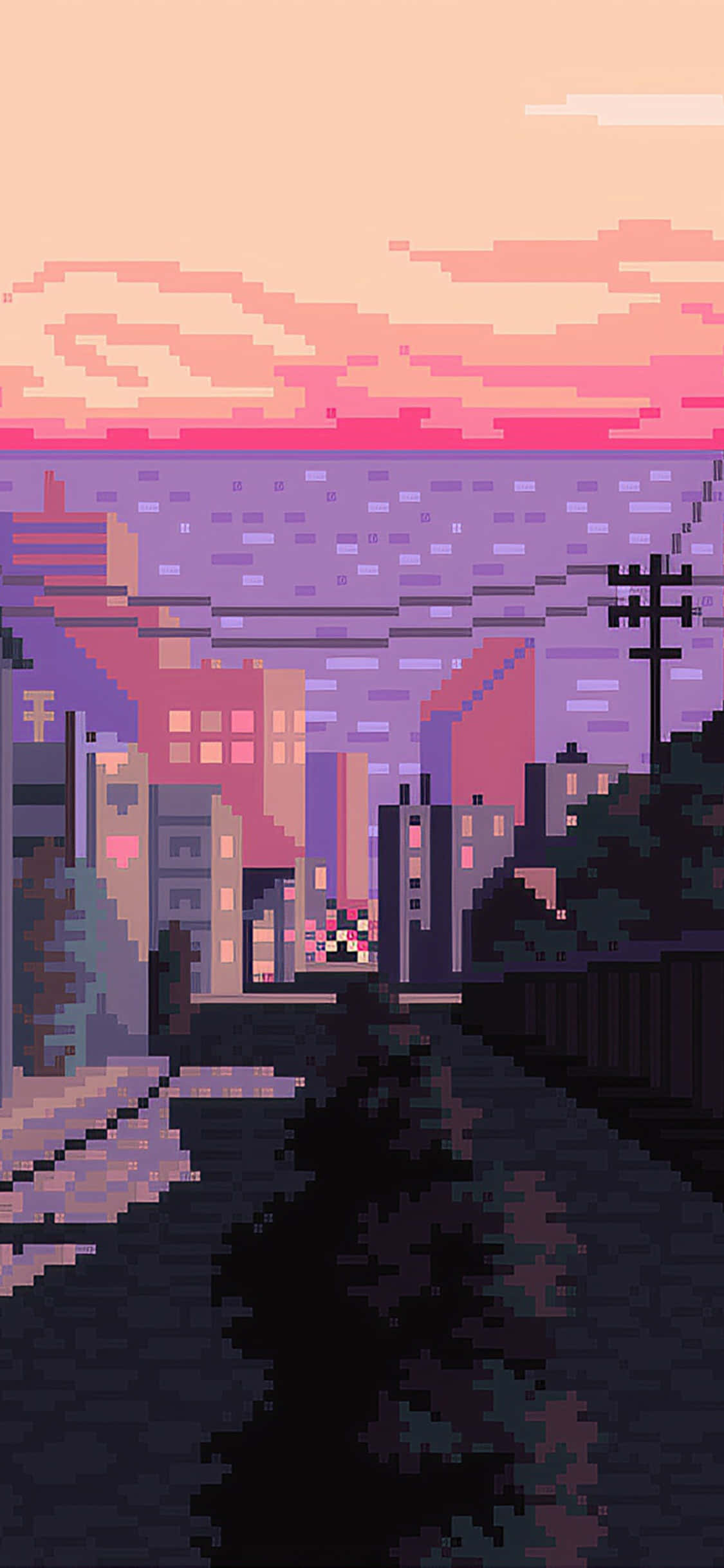 Arte Pixel Rosa Retro Fondos de pantalla