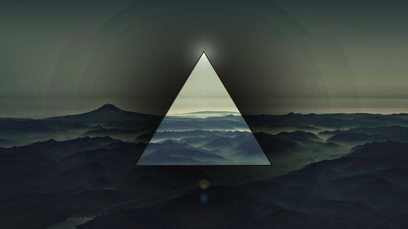 Arte Polyscape Sobre una Vista Escénica de Montaña Fondos de pantalla