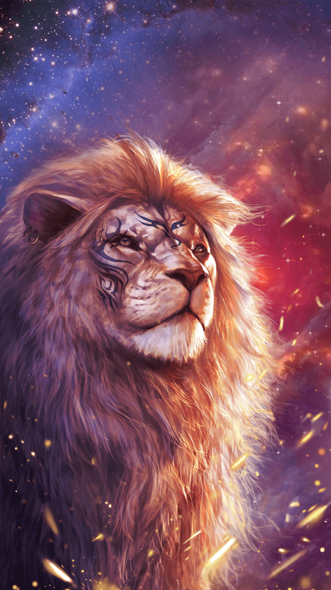 Arte realista de león galáctico Fondos de pantalla