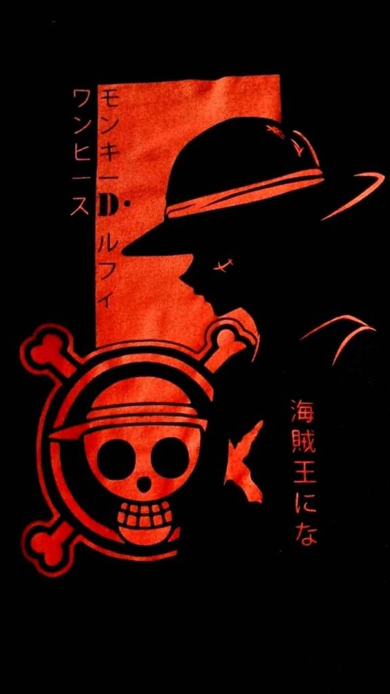 Arte rojo de One Piece para iPhone Fondos de pantalla