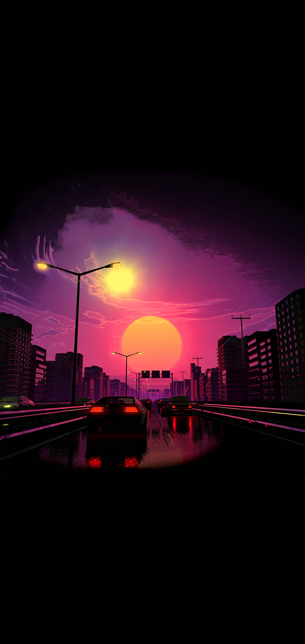 Arte Vaporwave Atardecer Rosa Estético Tablet Fondos de pantalla