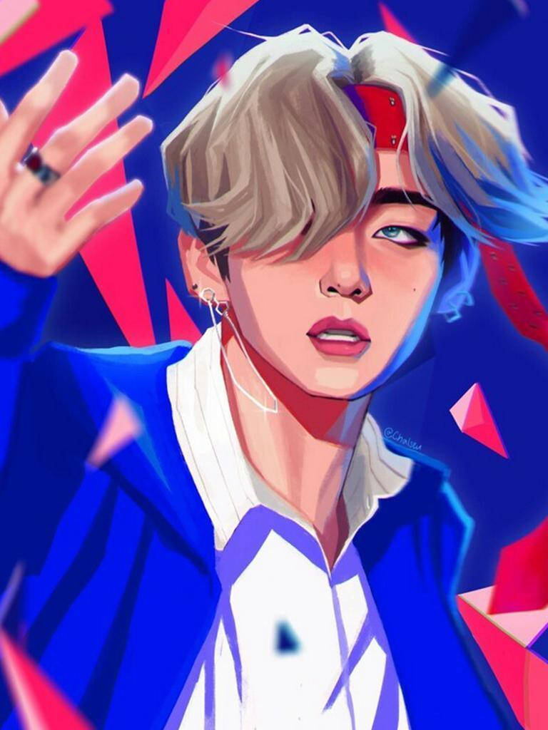Arte Vectorial de Taehyung de BTS Estilo Anime Fondos de pantalla