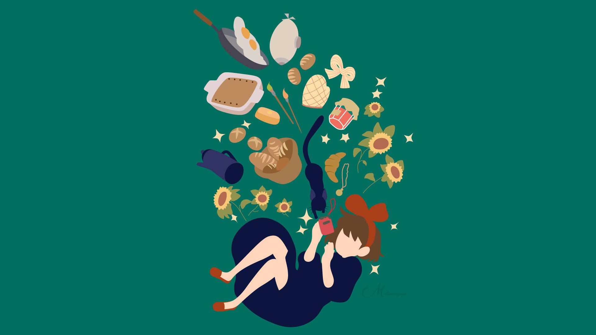 Arte vectorial de Kiki de Kiki's Delivery Service Fondos de pantalla