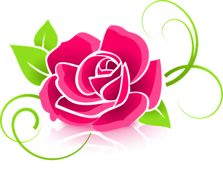 Arte vectorial de rosa rosa estilizada Fondos de pantalla