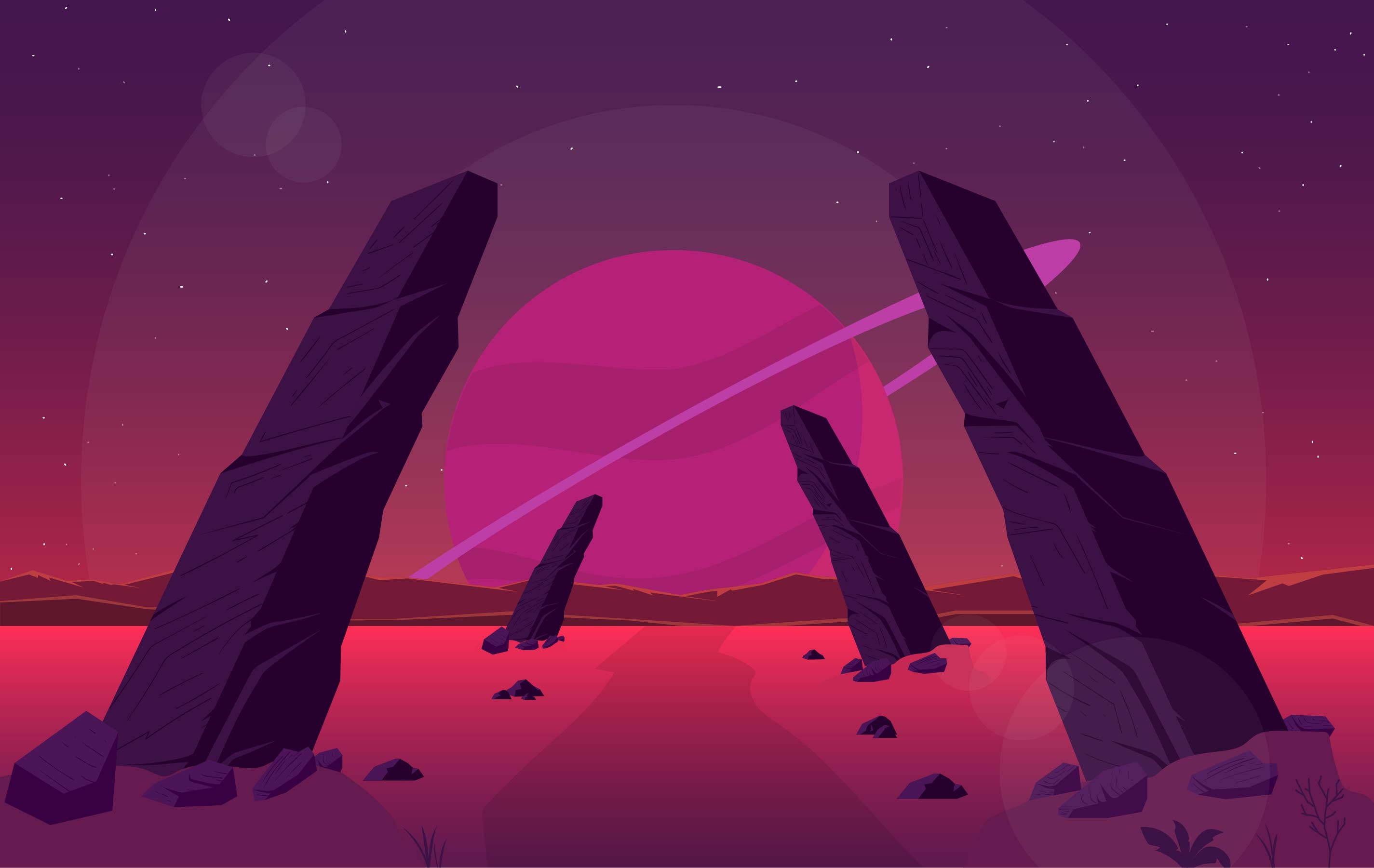 Arte Vectorial de Stonehenge Rosa Fondos de pantalla