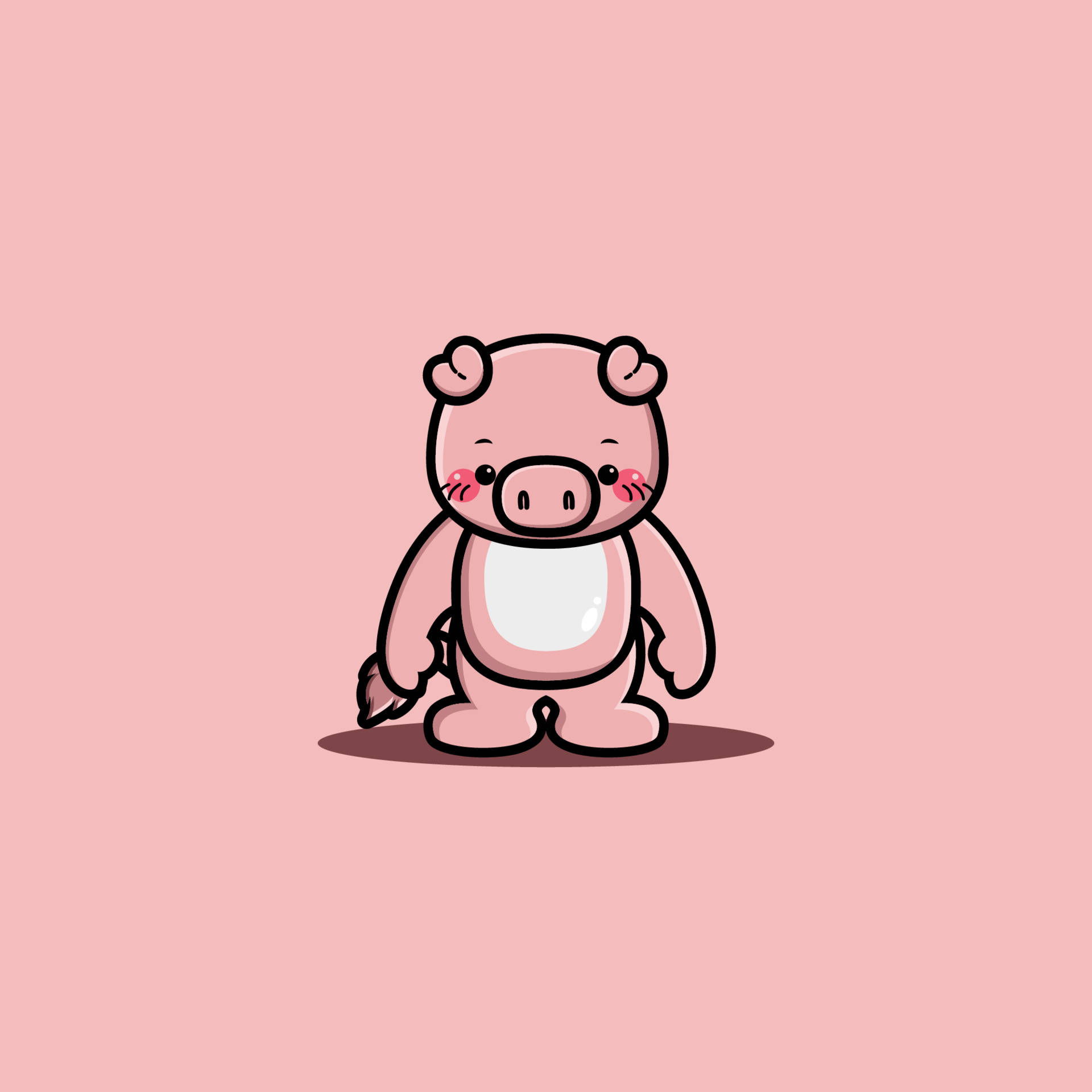 Arte vectorial de un cerdito lindo Fondos de pantalla