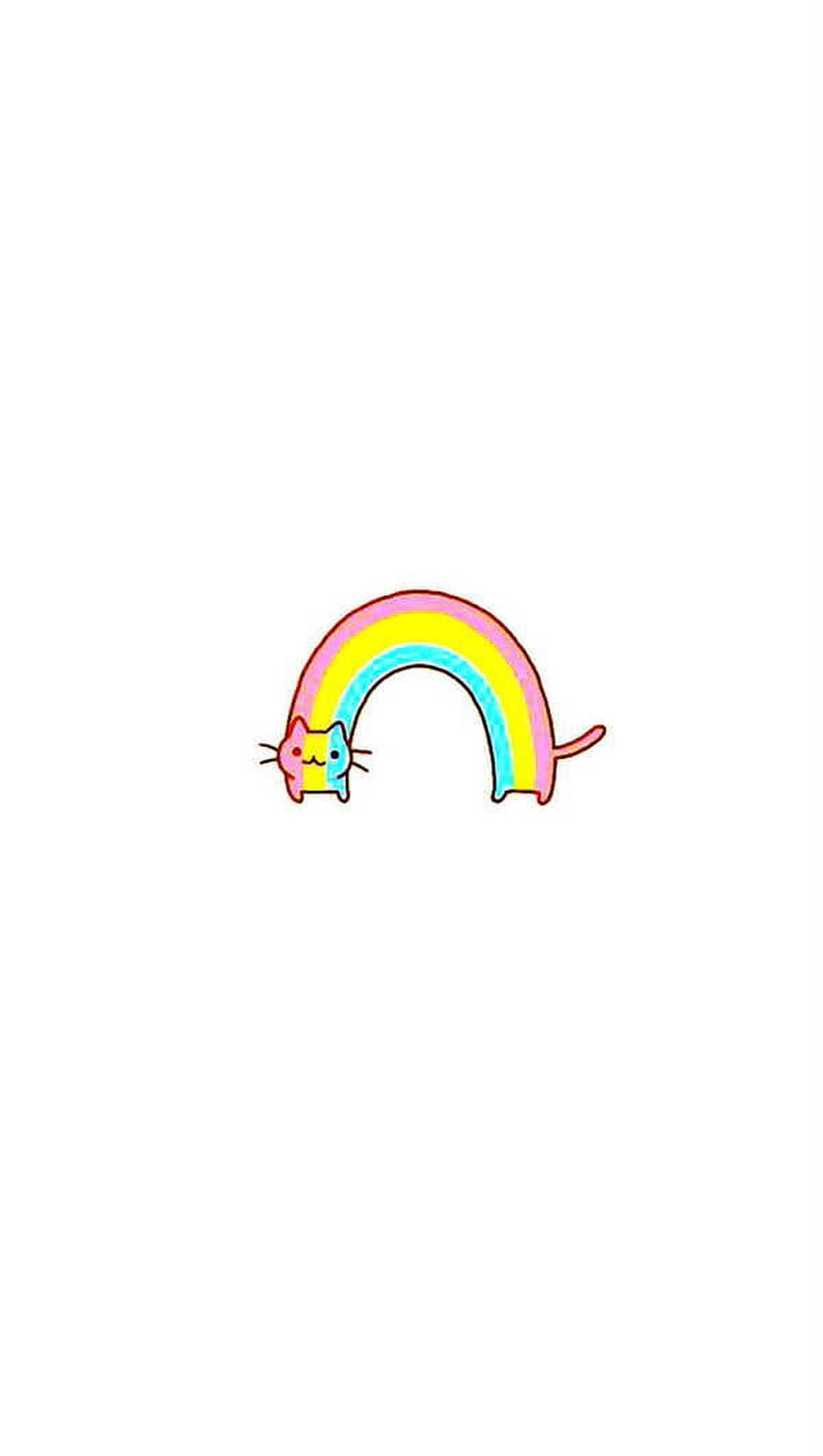 Arte vectorial de un lindo gato arcoíris pastel Fondos de pantalla